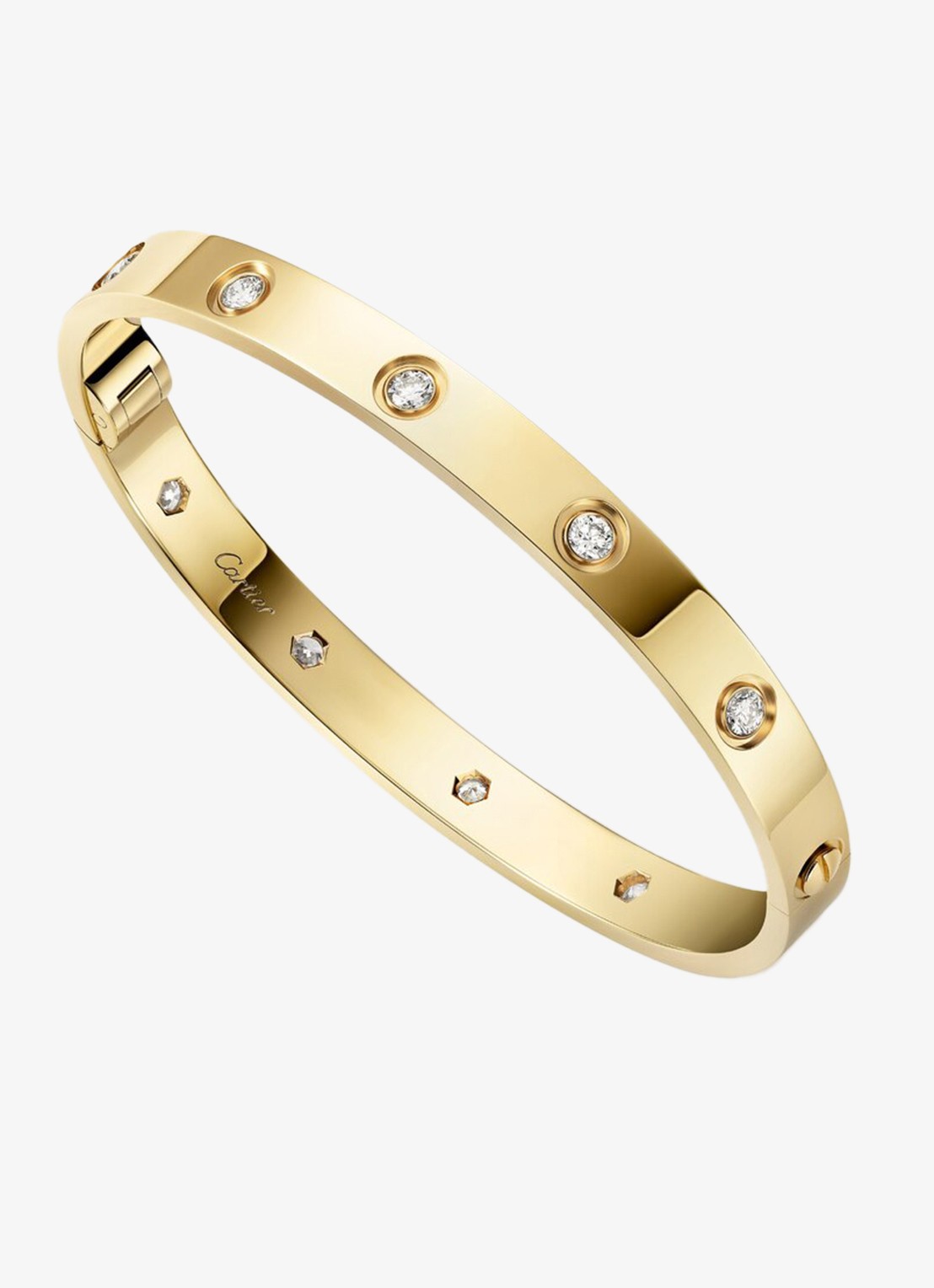 Cartier LOVE armband van 18 karaat geelgoud met 10 diamanten CRB6082415 - voorkant 7 geelgoud