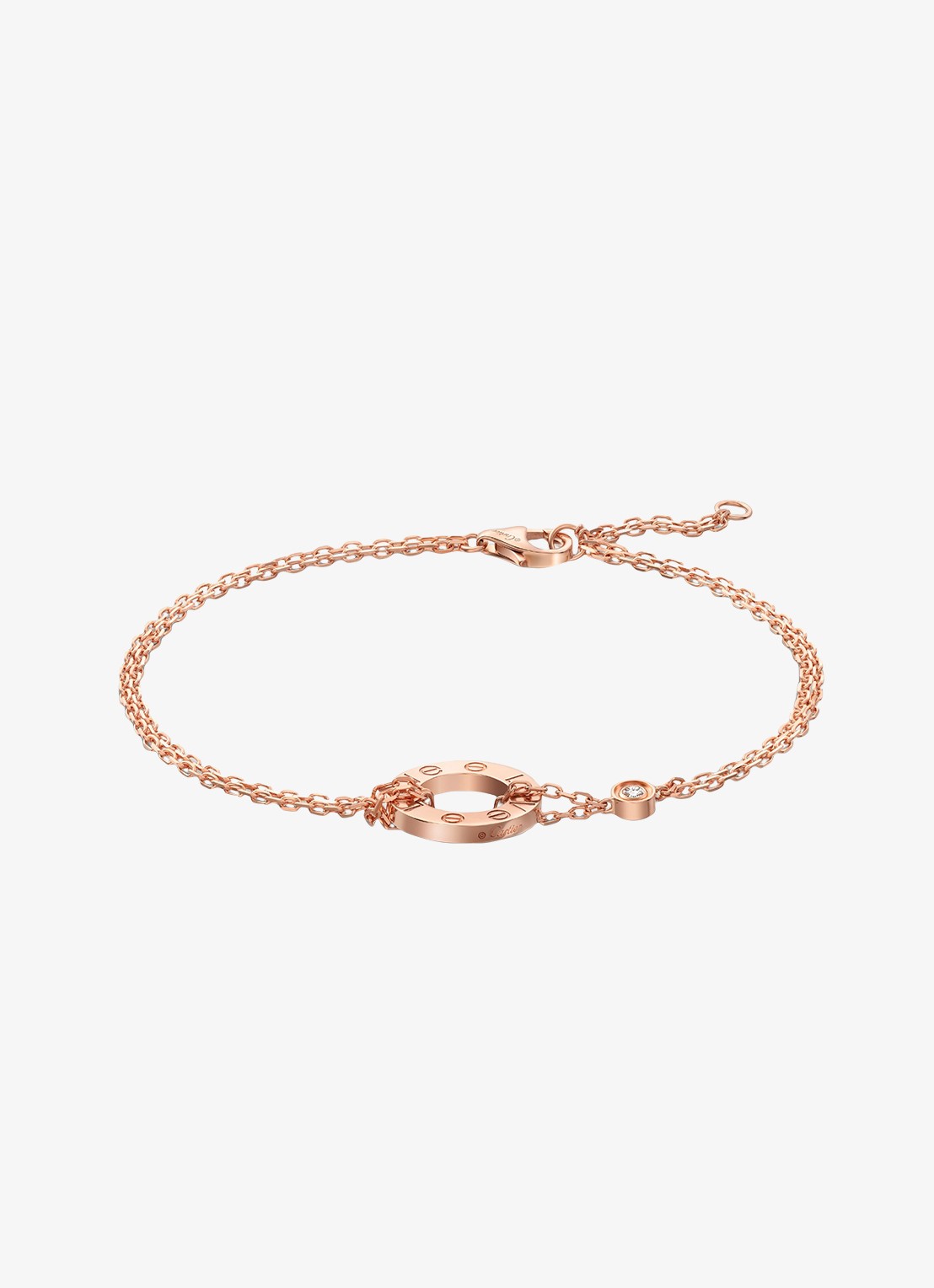 Cartier LOVE armband van 18 karaat roségoud met 0.03 ct diamant CRB6063600 - voorkant 7 roségoud