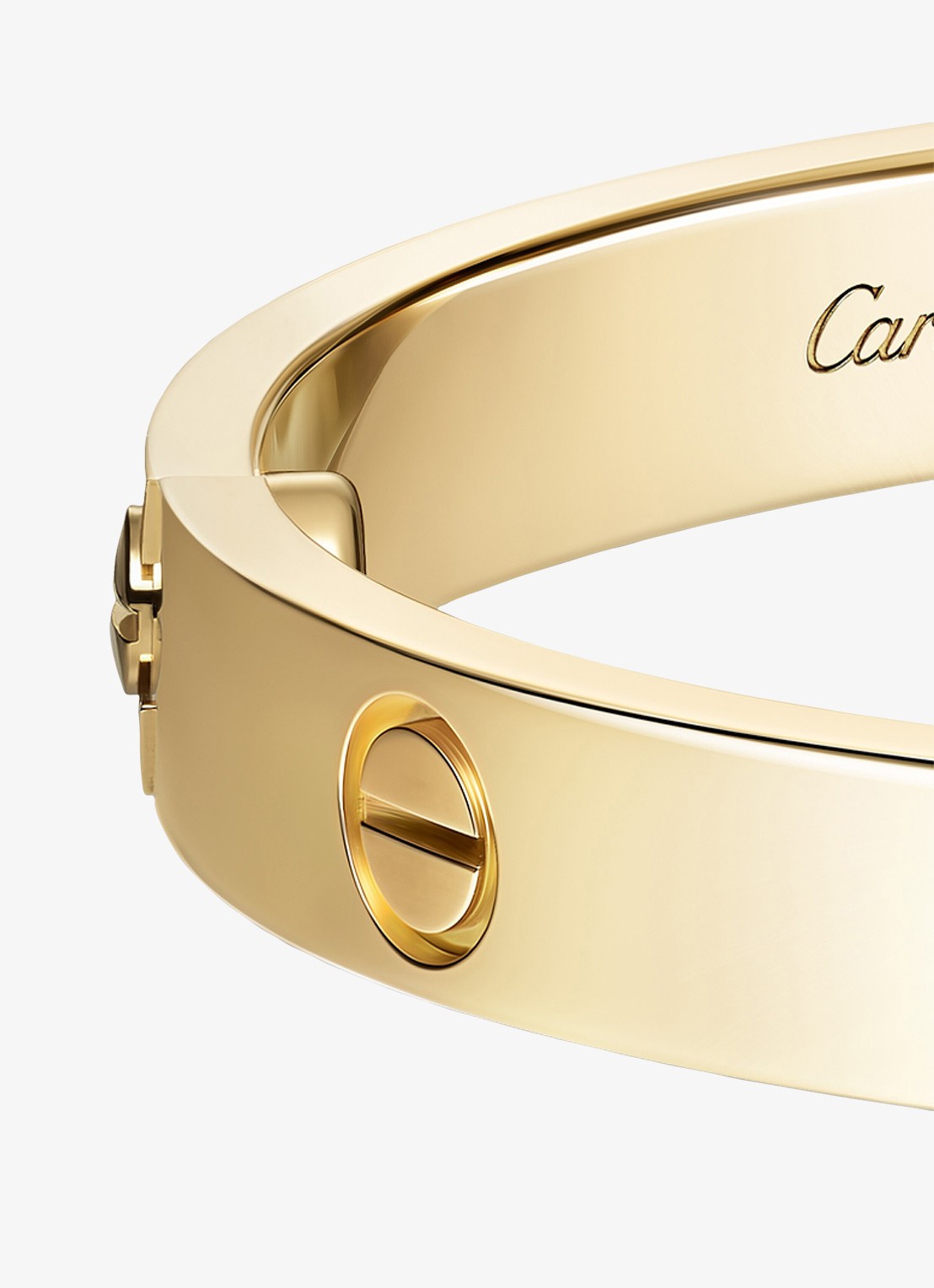 Cartier LOVE bangle, klassiek model van 18 karaat geelgoud met 0.42 ct diamant CRB6070017 - detail geelgoud