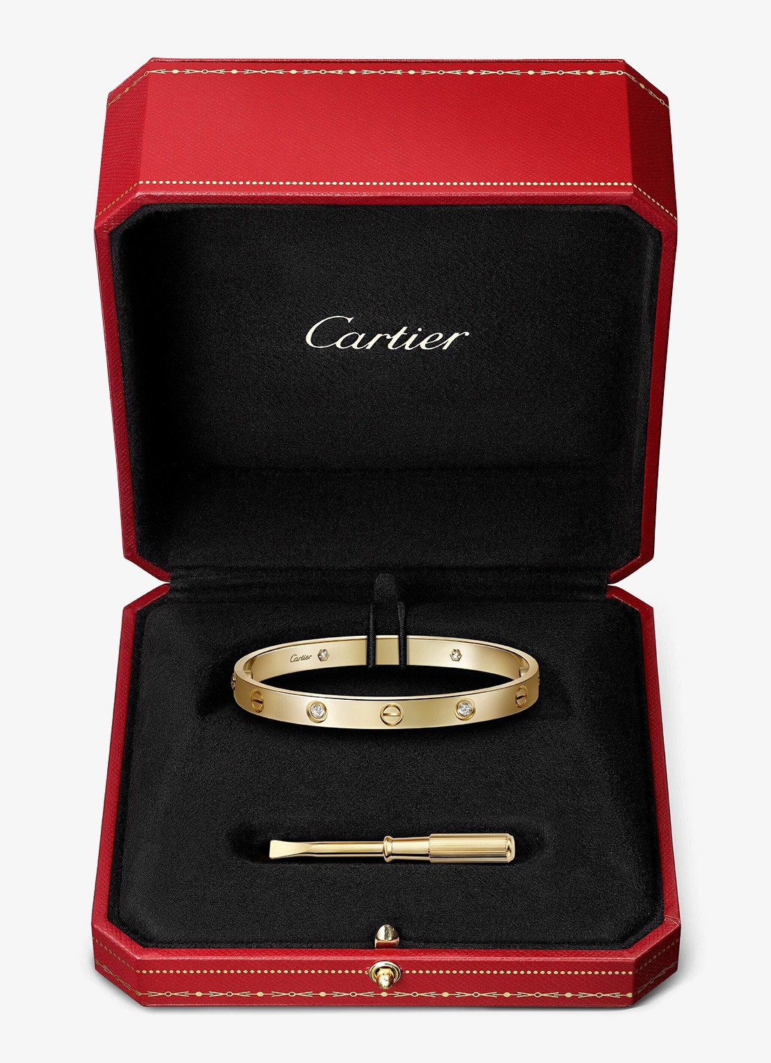 Cartier LOVE bangle, klassiek model van 18 karaat geelgoud met 0.42 ct diamant CRB6070017 - detail 4 geelgoud