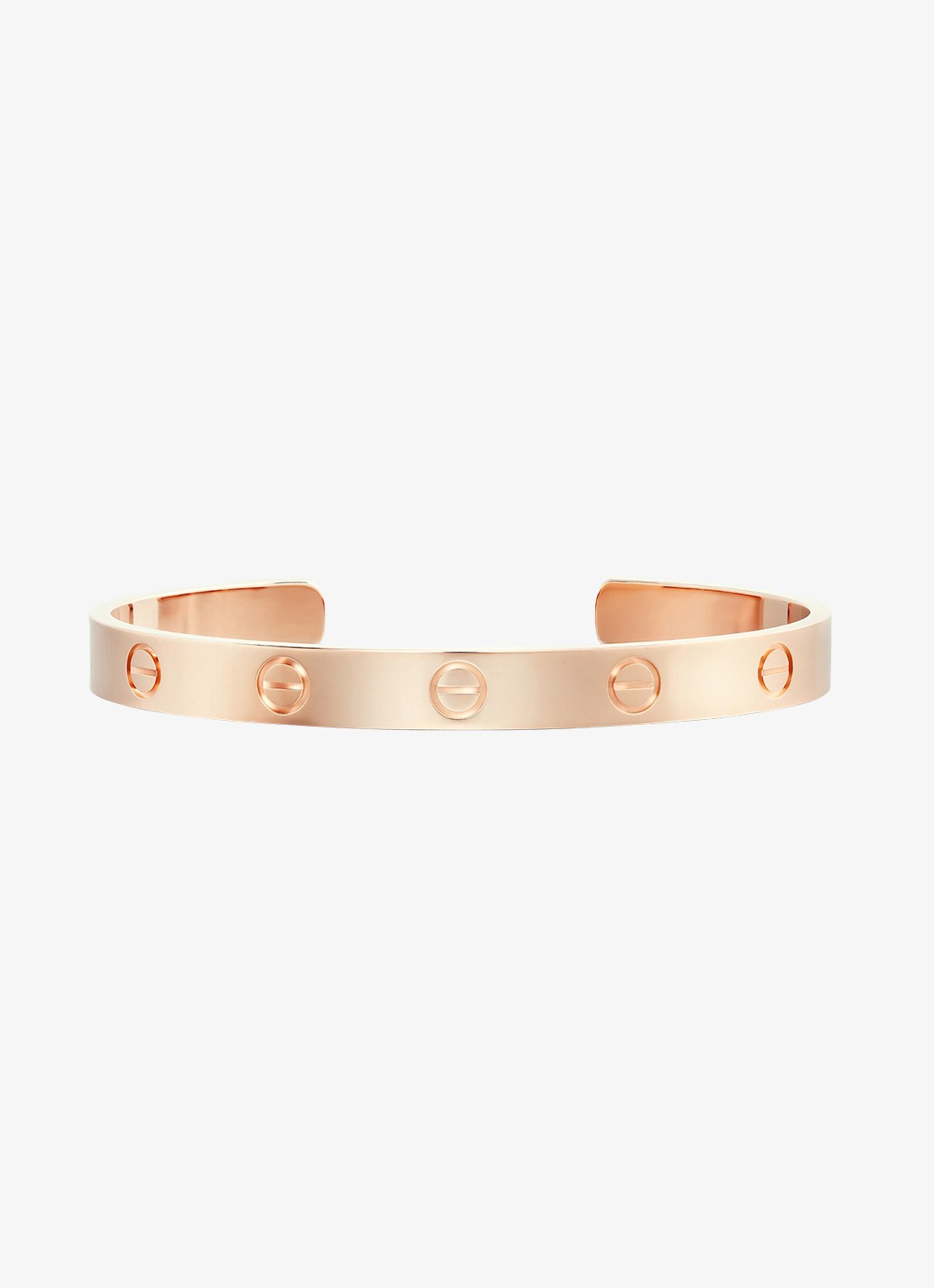 Cartier LOVE bangle, open, klassiek model van 18 karaat roségoud CRB6032617 - voorkant 7 roségoud