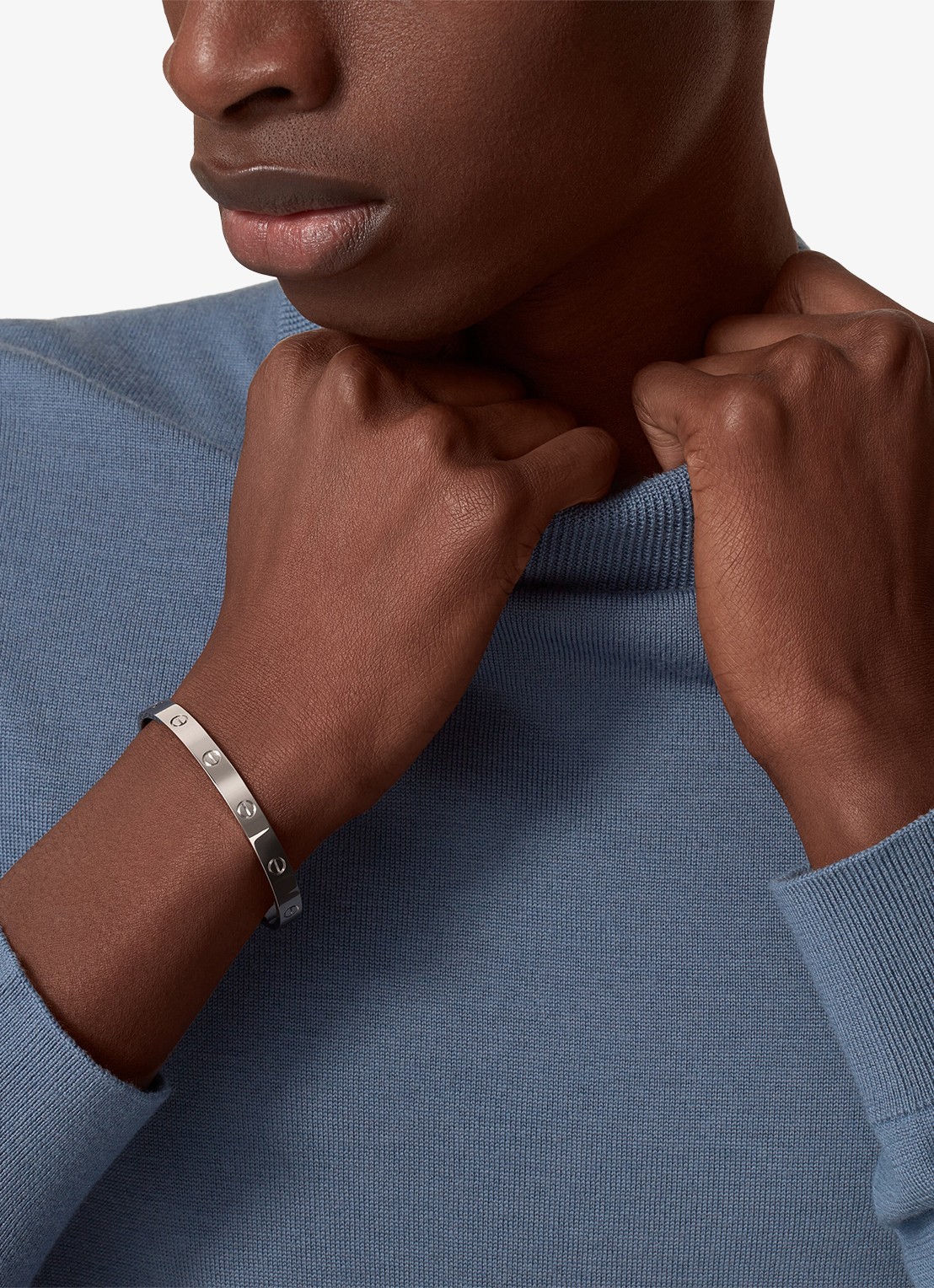 Cartier LOVE bangle, open, klassiek model van 18 karaat witgoud CRB6032517 - achterkant 8 witgoud