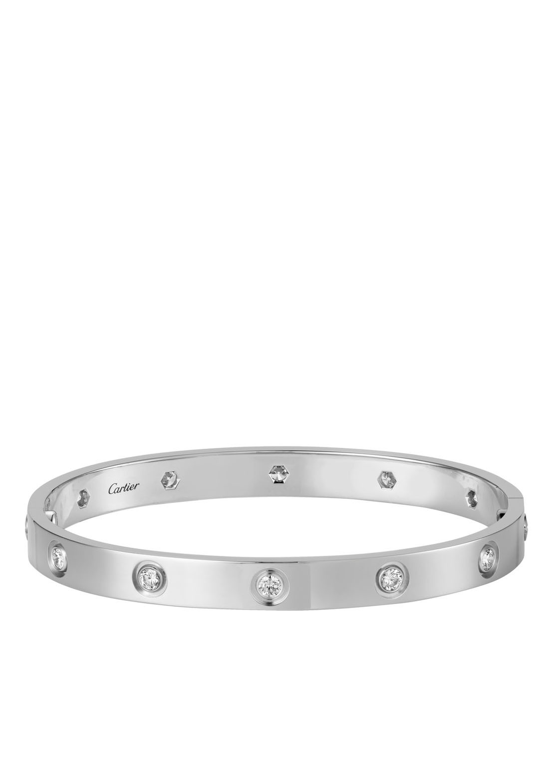 Cartier LOVE bangle van 18 karaat witgoud met diamanten CRB6070400 - voorkant 2 witgoud