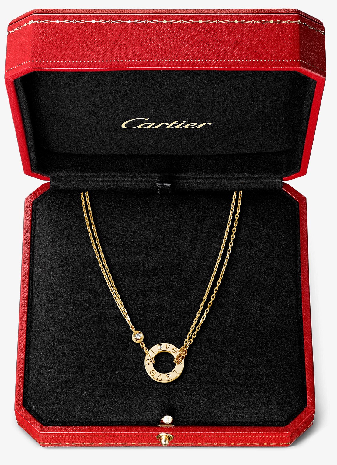 Cartier LOVE ketting van 18 karaat geelgoud met 0.03 ct diamant CRB7219500 - detail 4 geelgoud