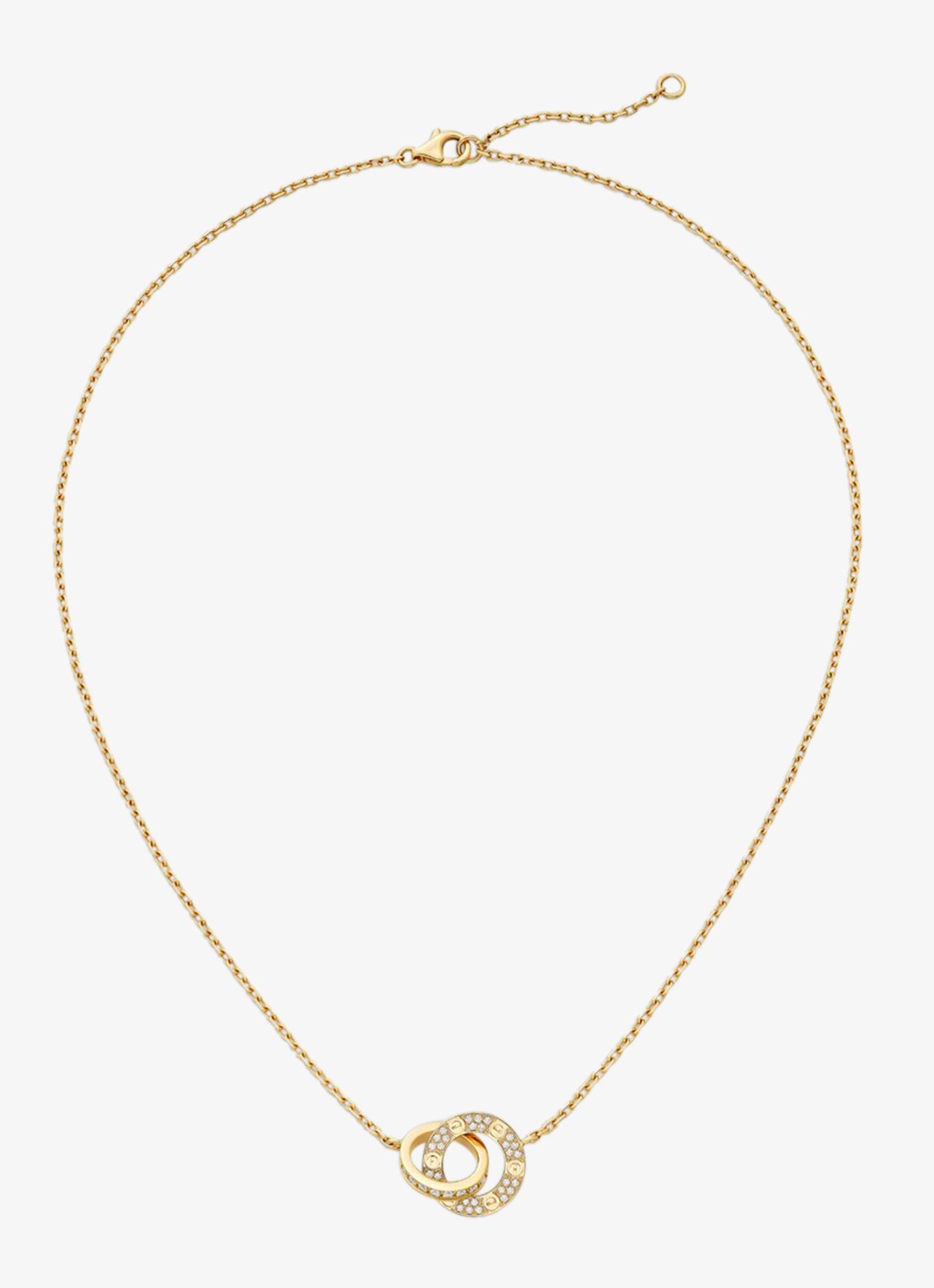 Cartier LOVE ketting van 18 karaat geelgoud met 48 diamanten CRB7225004 - voorkant geelgoud