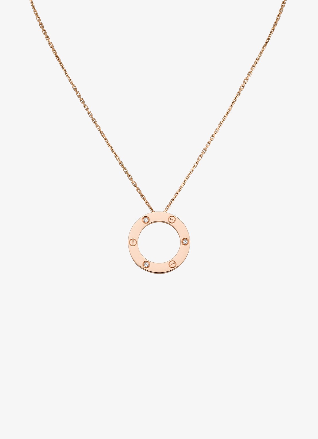 Cartier LOVE ketting van 18 karaat roségoud met 0.07 ct diamant CRB7014700 - voorkant 7 roségoud