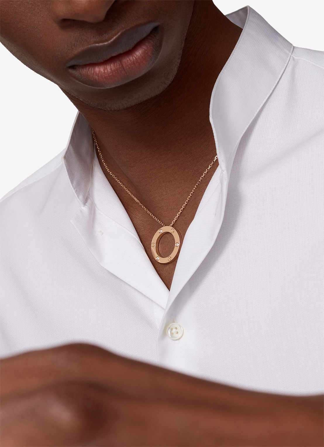 Cartier LOVE ketting van 18 karaat roségoud met 0.07 ct diamant CRB7014700 - voorkant 8 roségoud
