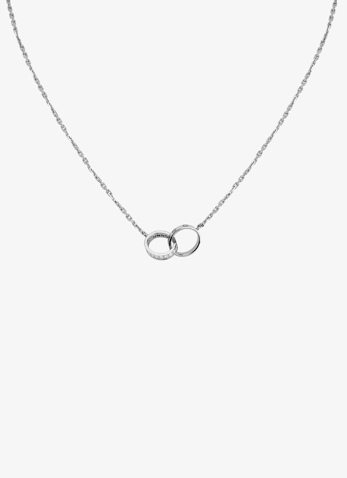 Cartier LOVE ketting van 18 karaat witgoud met 0.22 ct diamant CRB7013700 - achterkant 8 witgoud