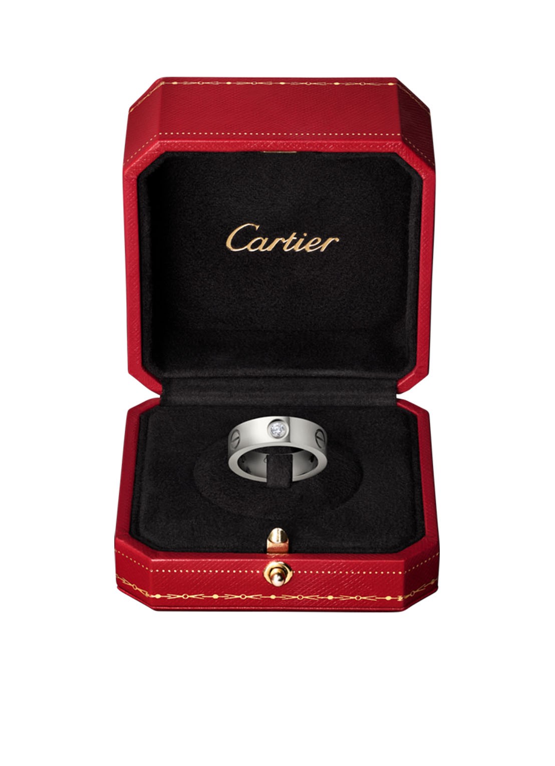 Cartier LOVE ring, klassiek model, 3 diamanten CRB4032500 - detail 2 witgoud