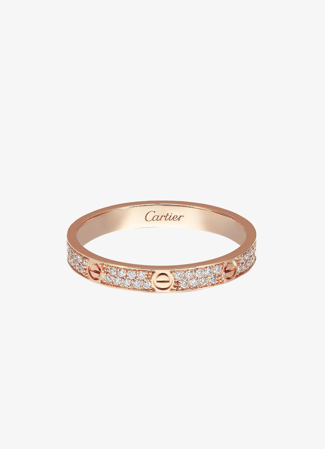 Cartier LOVE ring, mini model van 18 karaat roségoud met 0.19 ct diamant CRB4218100 - voorkant 7 roségoud