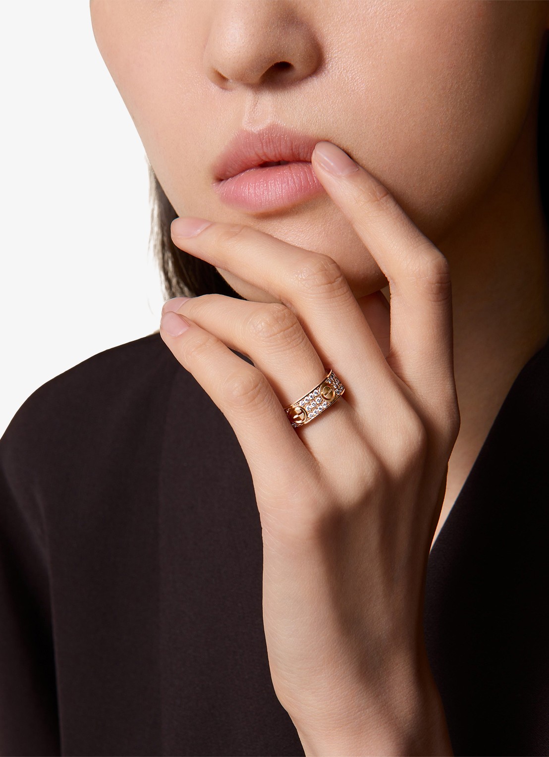 Cartier LOVE trouwring, klassiek model van 18 karaat roségoud met 0.70 ct diamant CRB4087600 - voorkant 8 roségoud