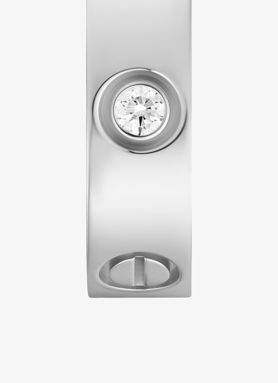 Cartier LOVE trouwring, klassiek model van 18 karaat witgoud met 0.23 ct diamant CRB40325 - detail 2 witgoud
