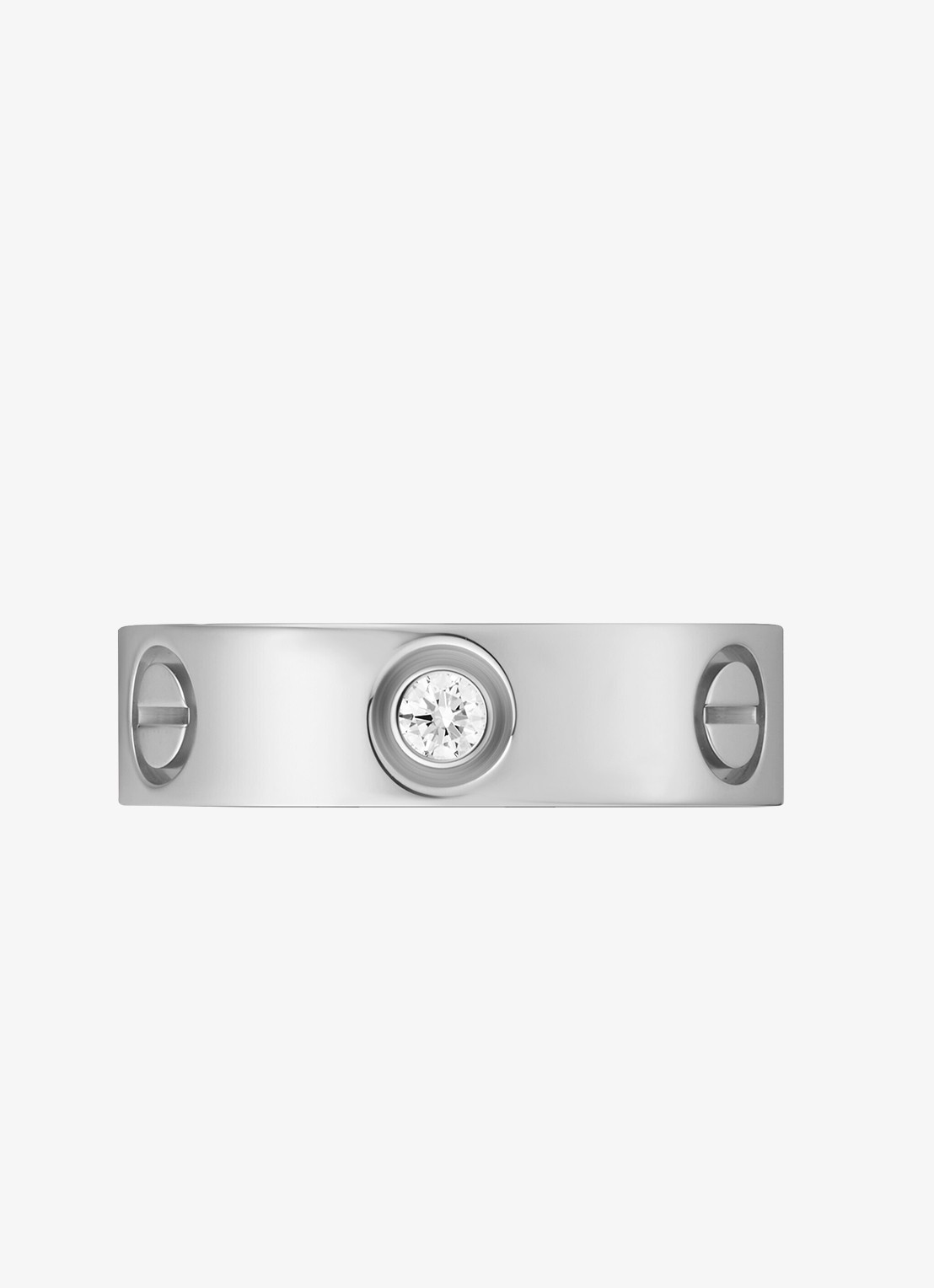 Cartier LOVE trouwring, klassiek model van 18 karaat witgoud met 0.23 ct diamant CRB40325 - detail 3 witgoud