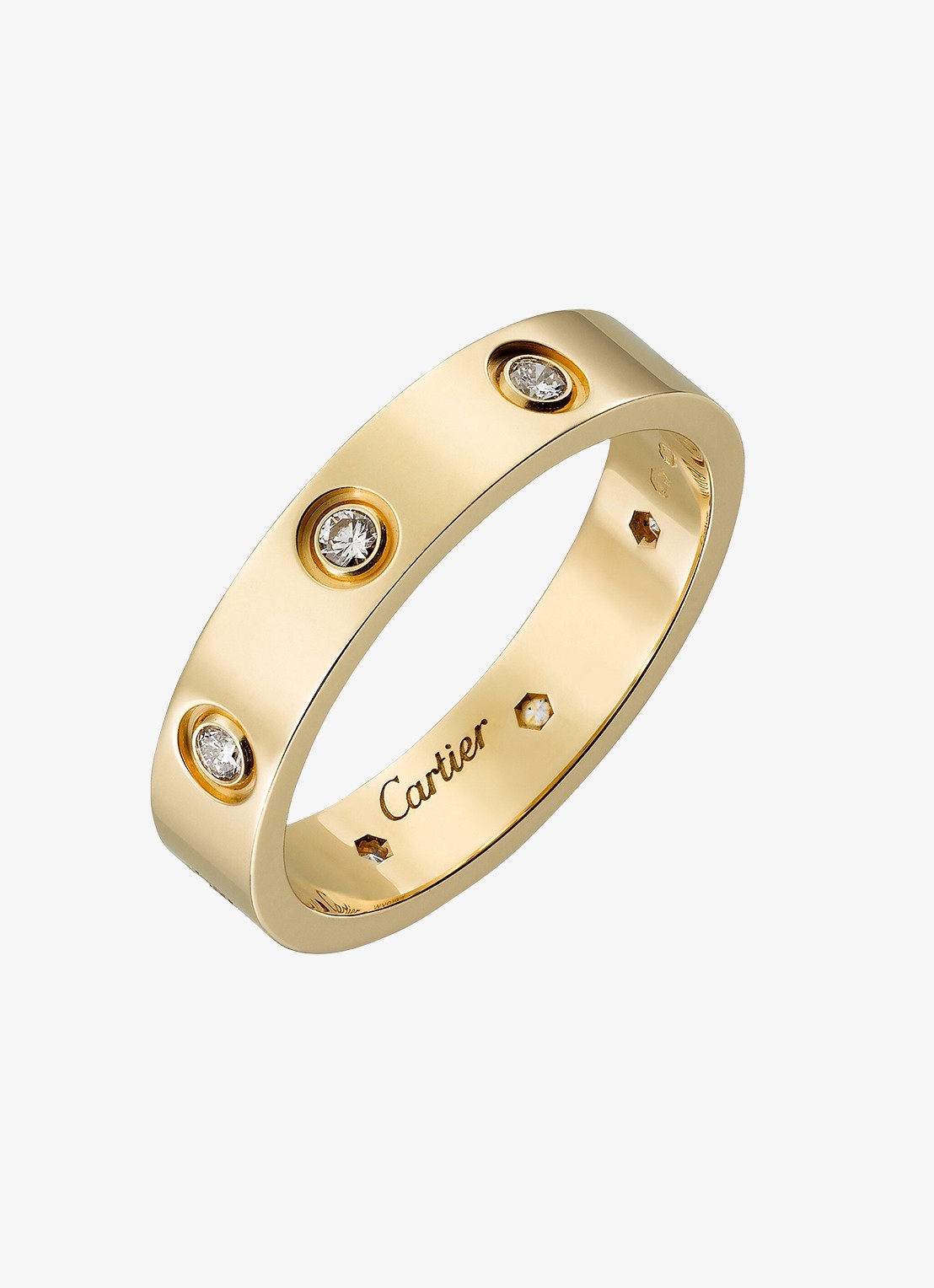 Cartier LOVE trouwring, klein model van 18 karaat geelgoud met 0.19 ct diamant CRB4056200 - detail 2 geelgoud