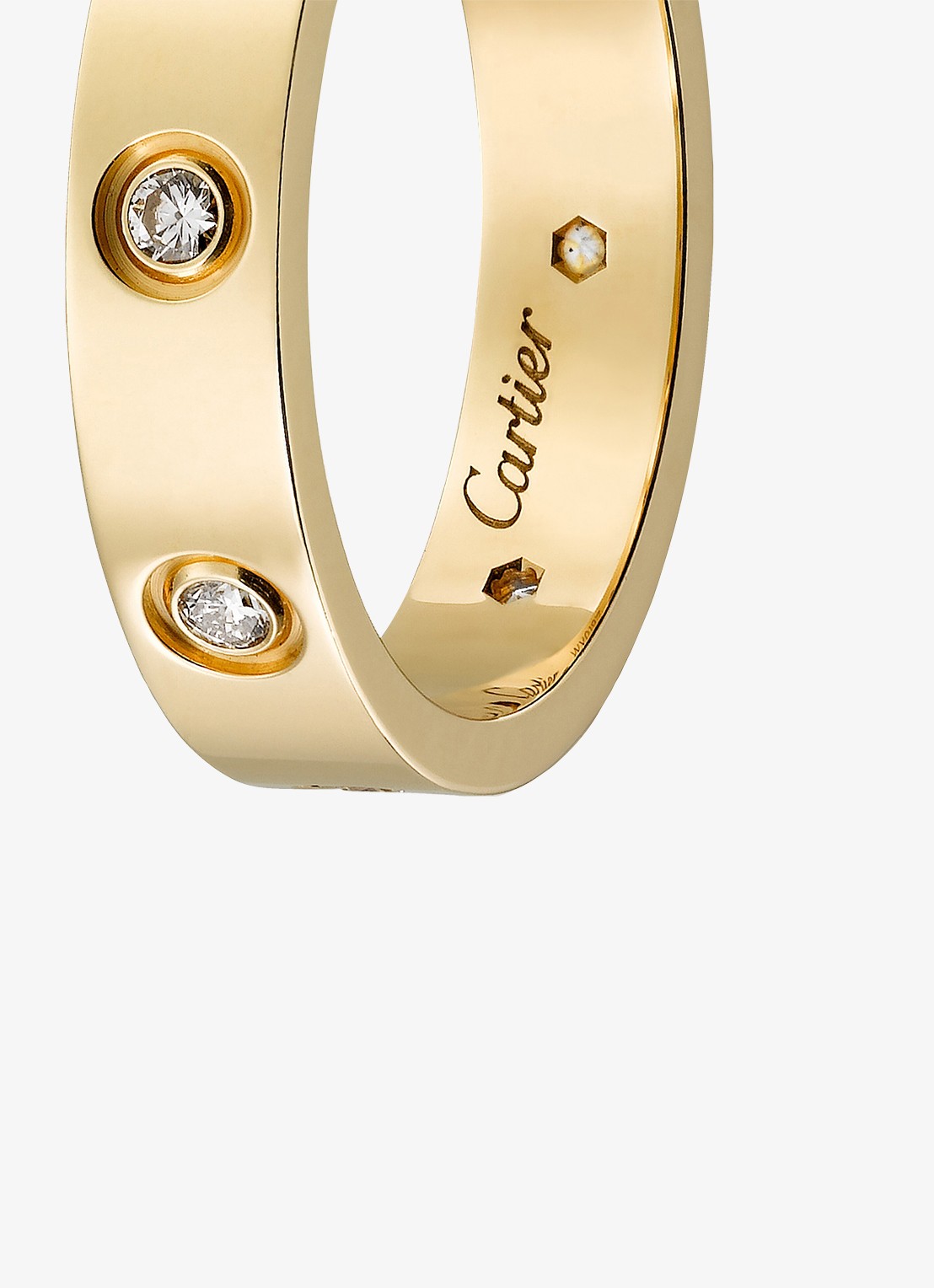Cartier LOVE trouwring, klein model van 18 karaat geelgoud met 0.19 ct diamant CRB4056200 - detail 4 geelgoud