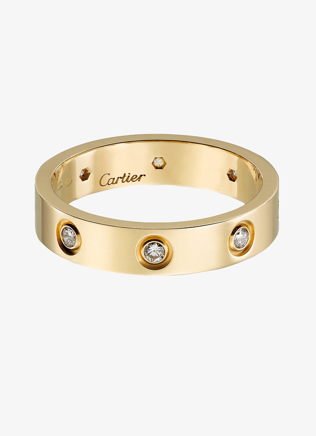 Cartier LOVE trouwring, klein model van 18 karaat geelgoud met 0.19 ct diamant CRB4056200 - voorkant 7 geelgoud