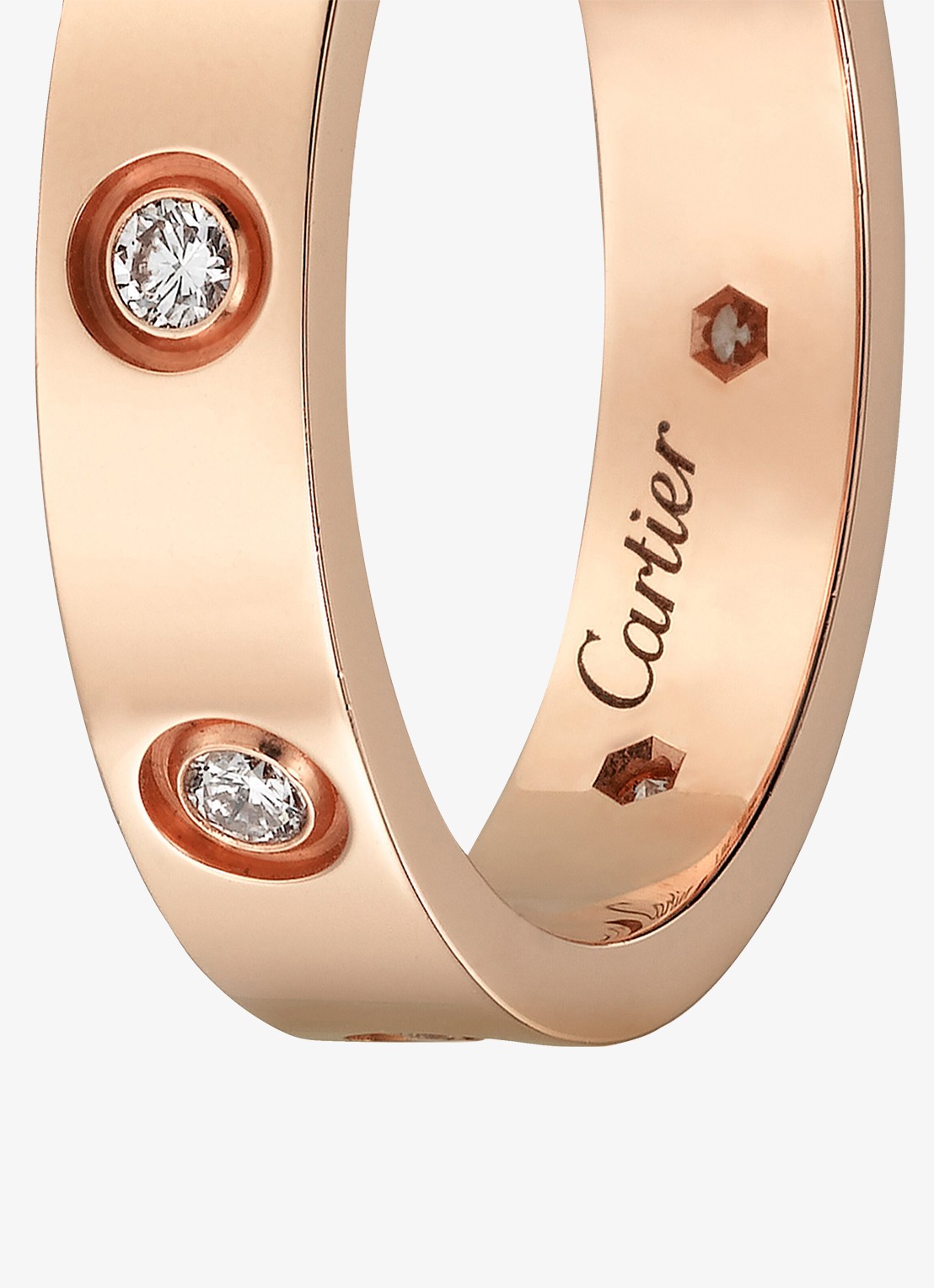 Cartier LOVE trouwring, klein model van 18 karaat roségoud met 0.19 ct diamant CRB4050800 - detail 3 roségoud