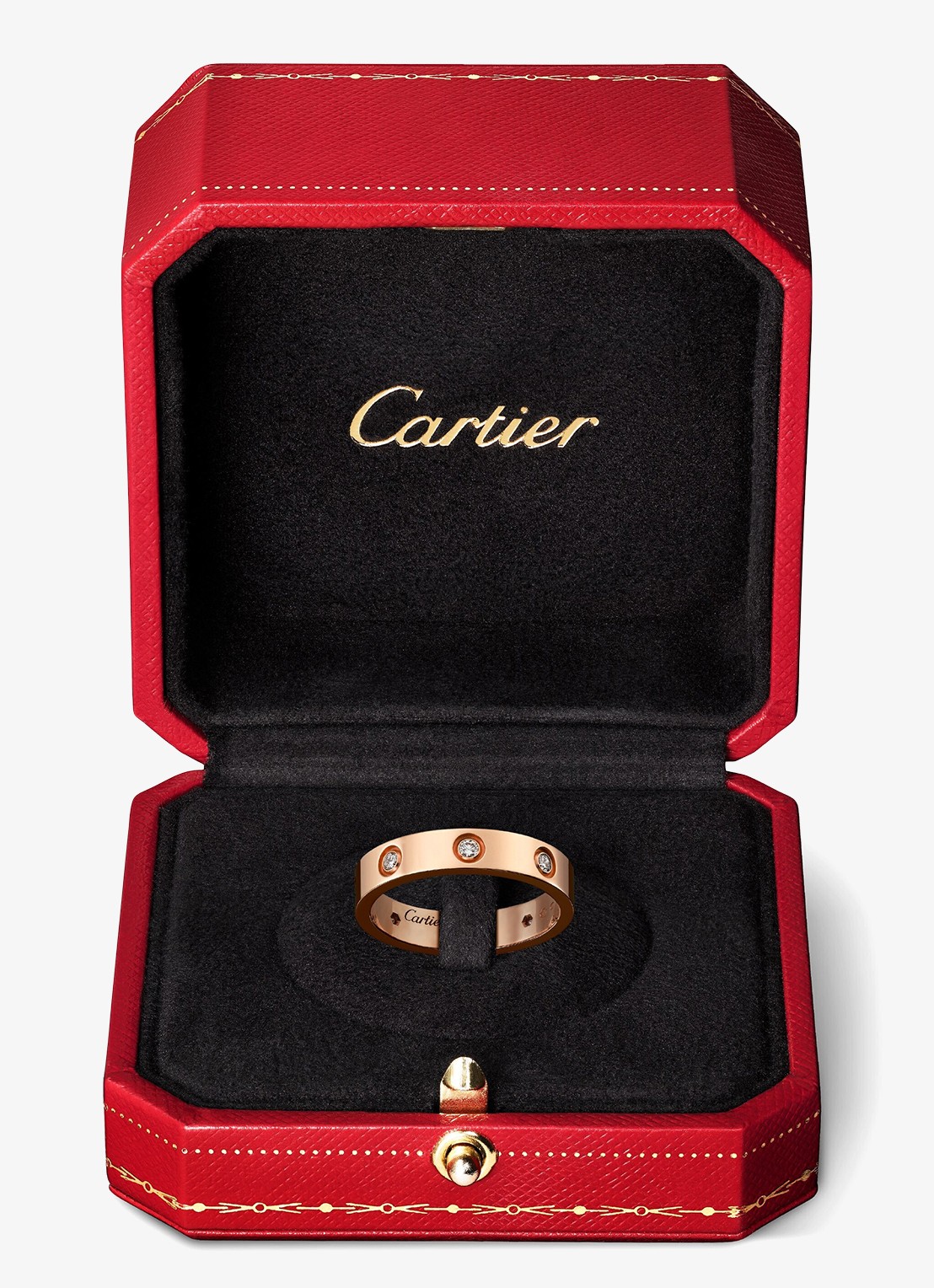 Cartier LOVE trouwring, klein model van 18 karaat roségoud met 0.19 ct diamant CRB4050800 - detail 6 roségoud