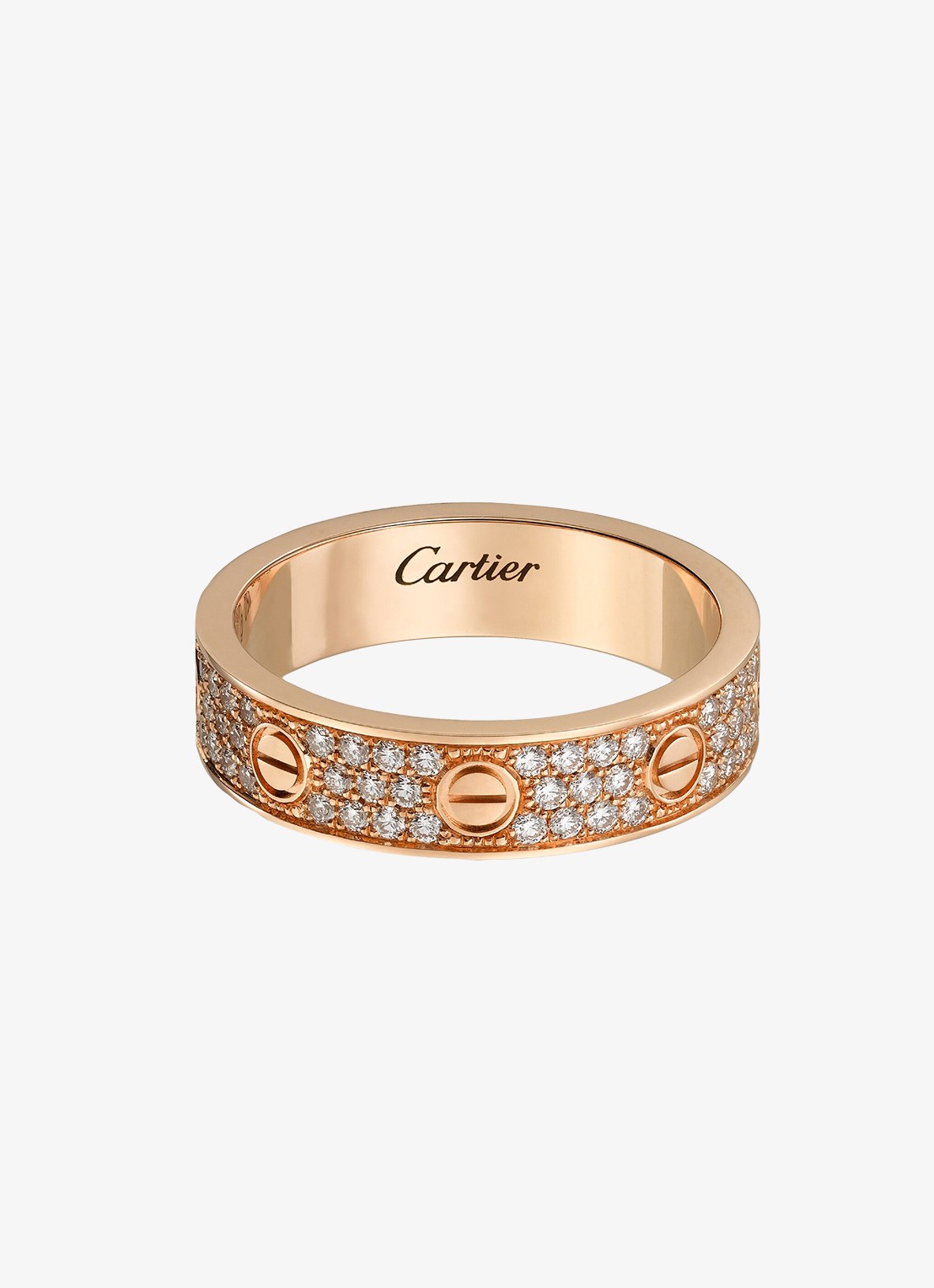 Cartier LOVE trouwring, klein model van 18 karaat roségoud met 0.31 ct diamant CRB4085800 - voorkant 6 roségoud