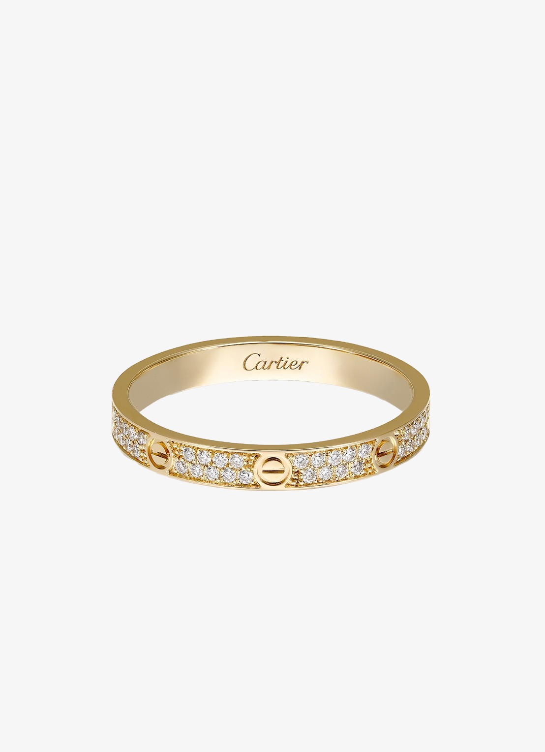 Cartier LOVE trouwring, mini model van 18 karaat geelgoud met 0.19 ct diamant CRB4218000 - voorkant 7 geelgoud