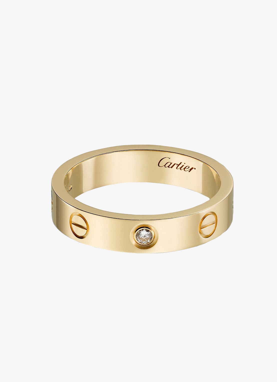Cartier LOVE trouwring, small model van 18 karaat geelgoud met 0.02 ct diamant CRB40561 - voorkant 7 geelgoud