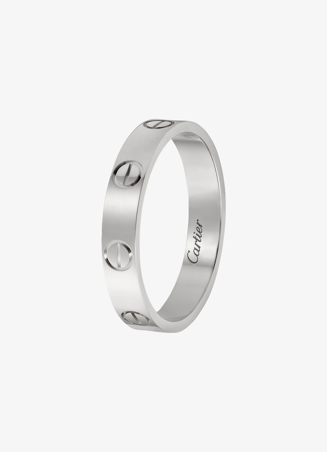 Cartier LOVE trouwring, small model van 18 karaat witgoud CRB40851 - achterkant 8 witgoud