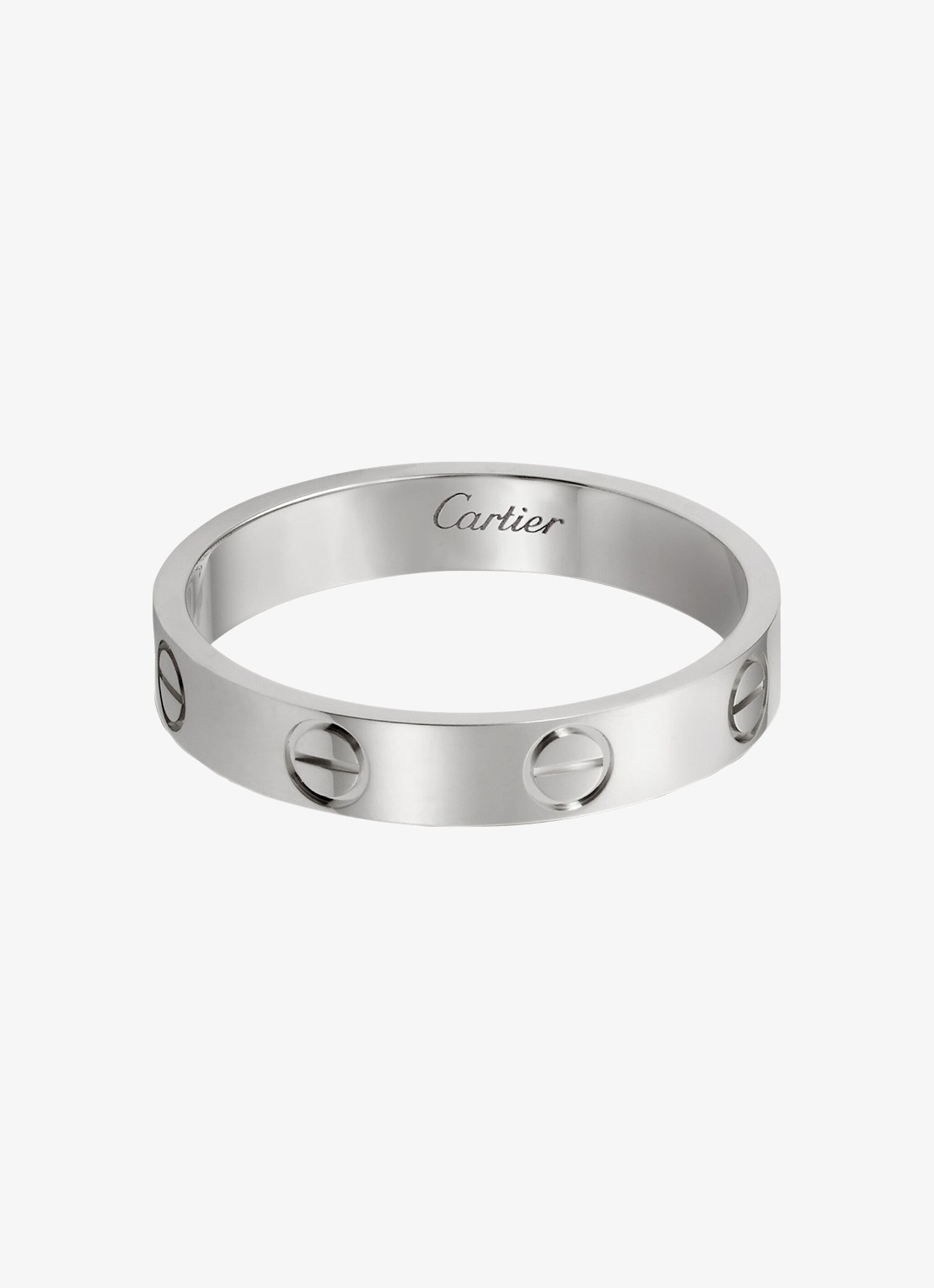 Cartier LOVE trouwring, small model van 18 karaat witgoud CRB40851 - voorkant witgoud