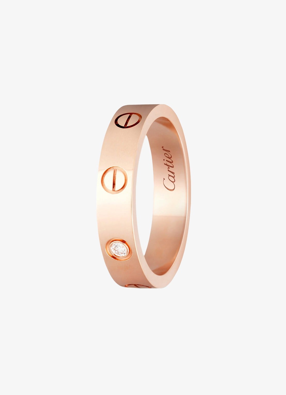 Cartier LOVE trouwring van 18 karaat roségoud met 0,02 ct diamant CRB40507 - detail roségoud