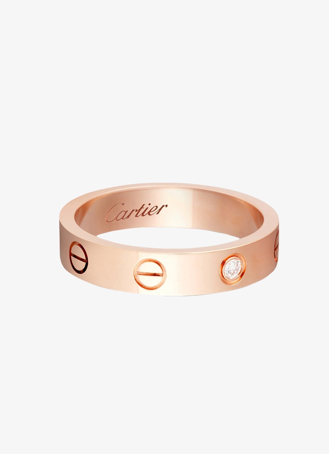 Cartier LOVE trouwring van 18 karaat roségoud met 0,02 ct diamant CRB40507 - voorkant 7 roségoud