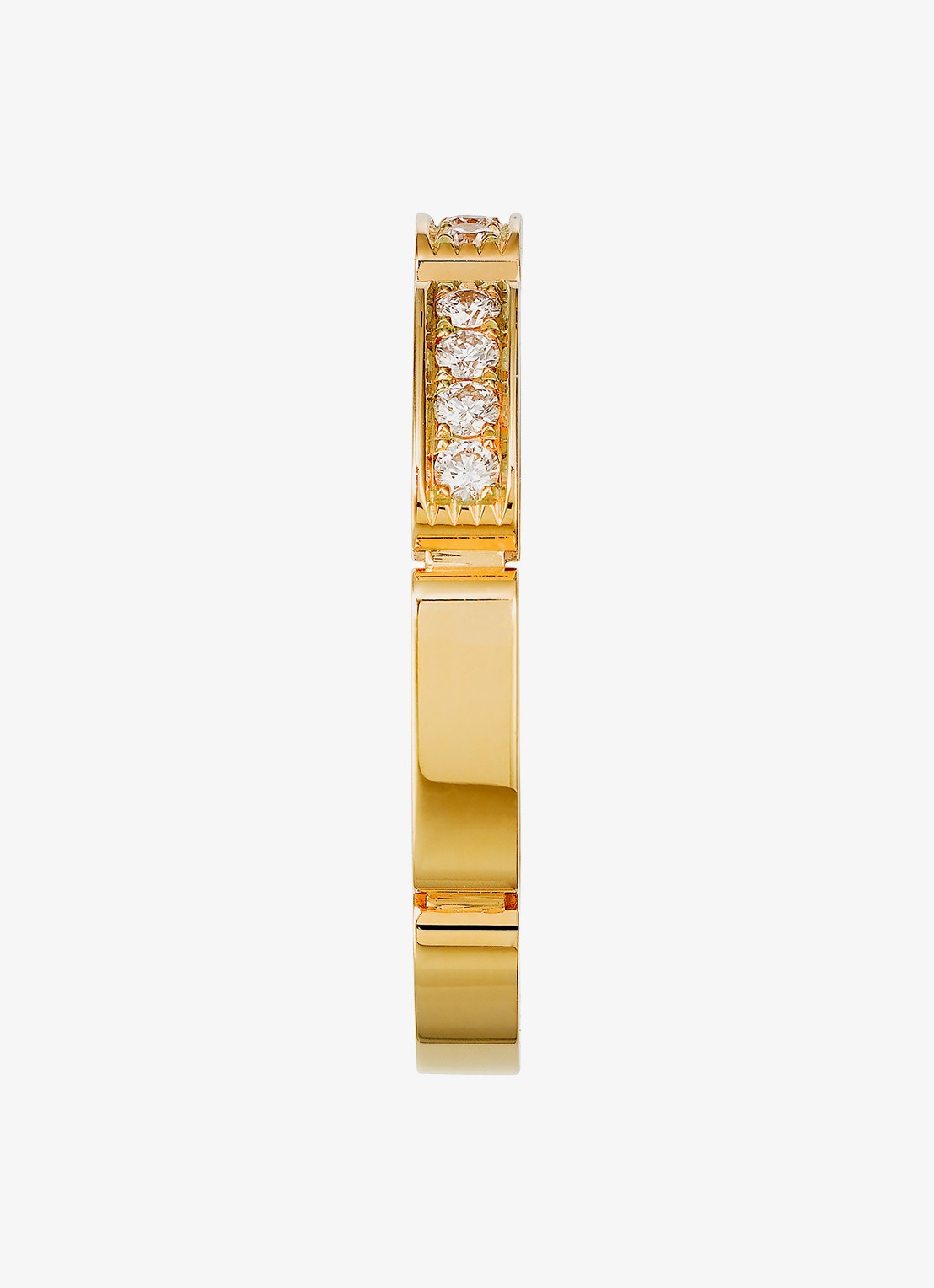 Cartier Maillon Panthère trouwring van 18 karaat geelgoud met 0.15 ct diamant CRB4221100 - achterkant geelgoud