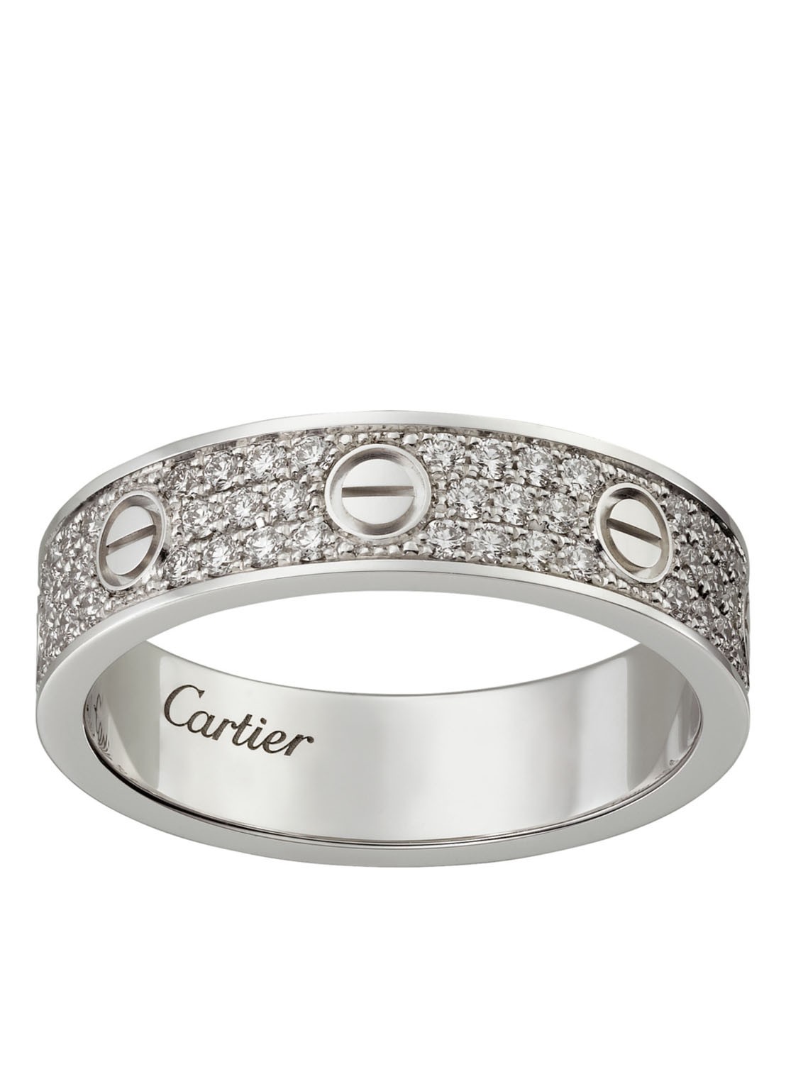 Cartier Mini Love Wedding ring van 18 karaat witgoud met diamanten CRB4083450 - voorkant 3 witgoud