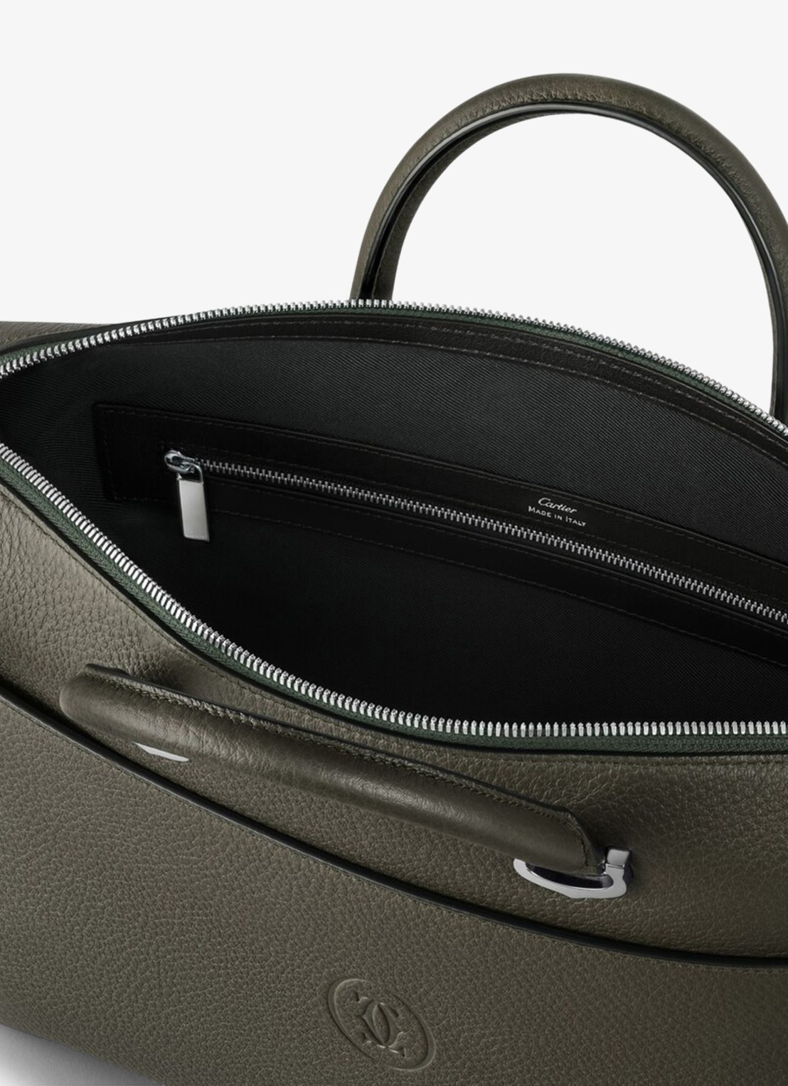 Cartier Must de Cartier Small businesstas van kalfsleer CRL1002594 - detail 4 bronsgroen