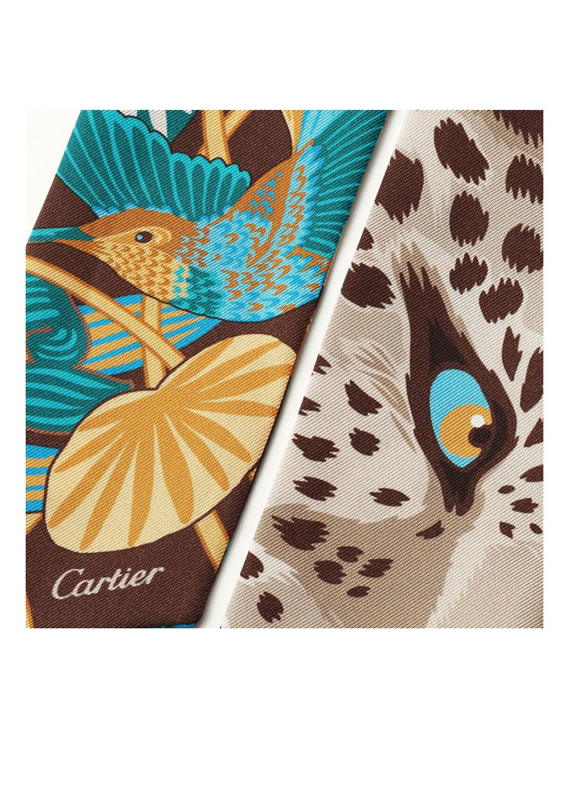 Cartier Panther in the Jungle hoofdband van zijde 105 x 6 cm CROS000119 - detail 4 bruin