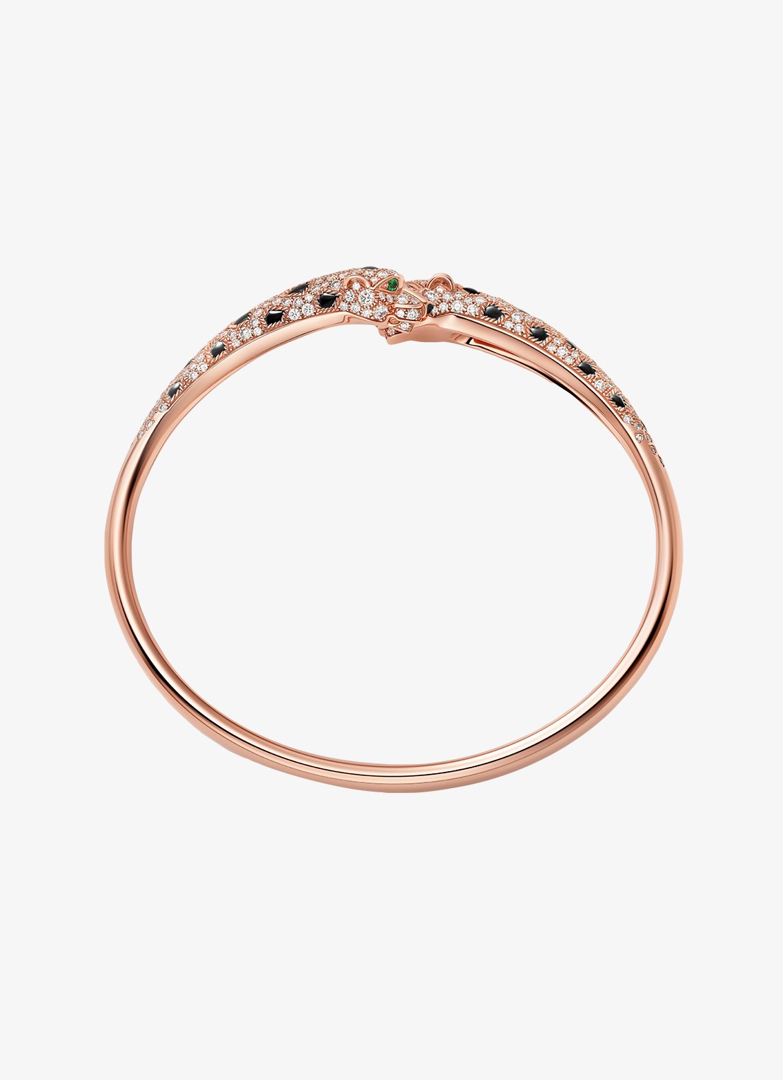 Cartier Panthère de Cartier armband, klein model van 18 karaat roségoud met onyx, smaragd en 1.64 ct diamant CRN6725717 - detail roségoud