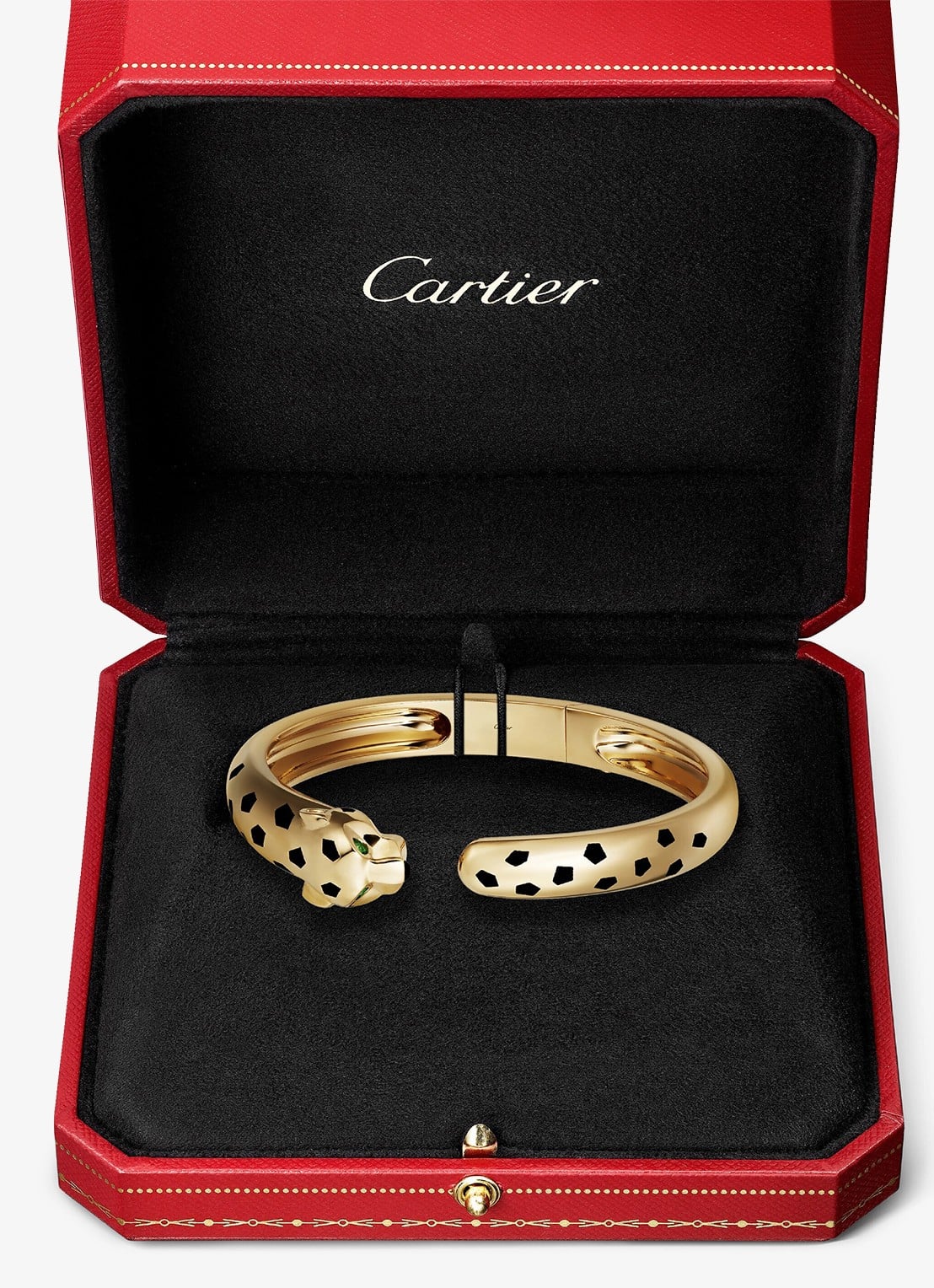Cartier Panthère de Cartier bangle, middel model van 18 karaat geelgoud met onyx en tsavoriet granaat CRN6721917 - detail 7 geelgoud