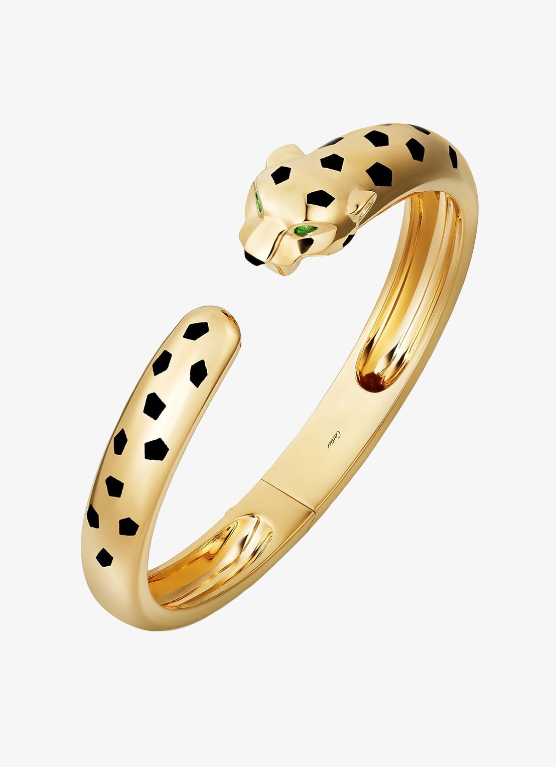 Cartier Panthère de Cartier bangle, middel model van 18 karaat geelgoud met onyx en tsavoriet granaat CRN6721917 - voorkant geelgoud