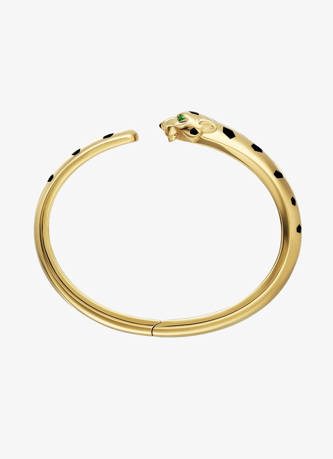 Cartier Panthère de Cartier bangle, middel model van 18 karaat geelgoud met onyx en tsavoriet granaat CRN6721917 - voorkant 2 geelgoud