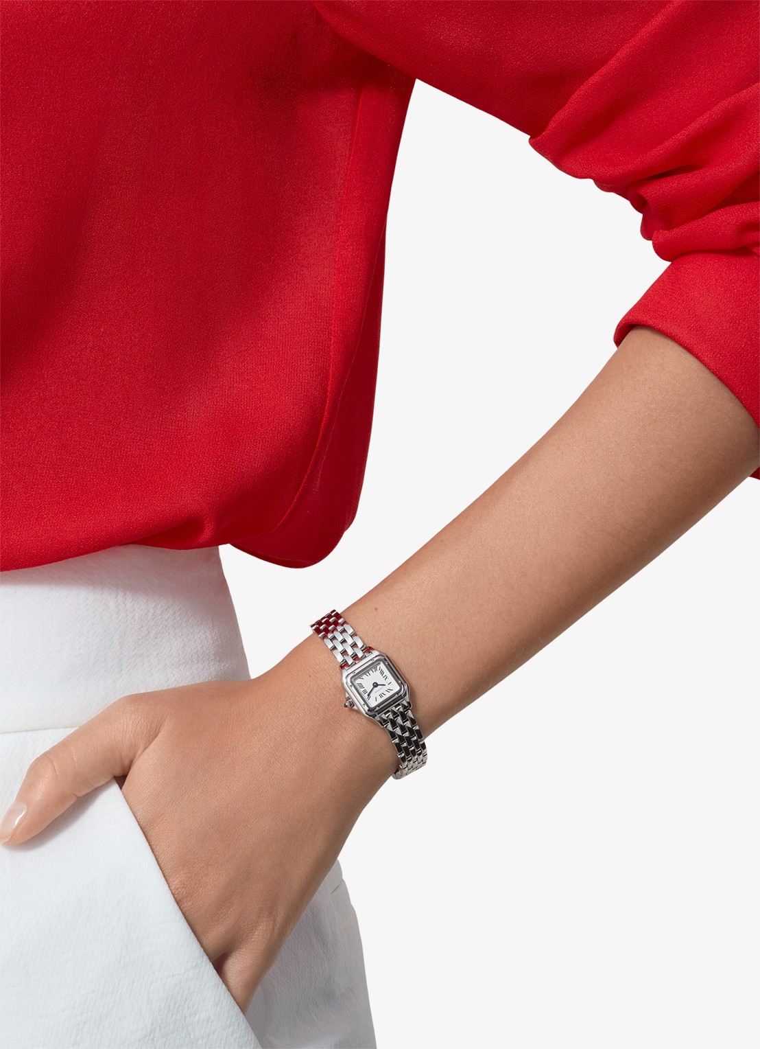 Cartier Panthère de Cartier horloge, klein model CRWSPN0012 - voorkant 2 zilver