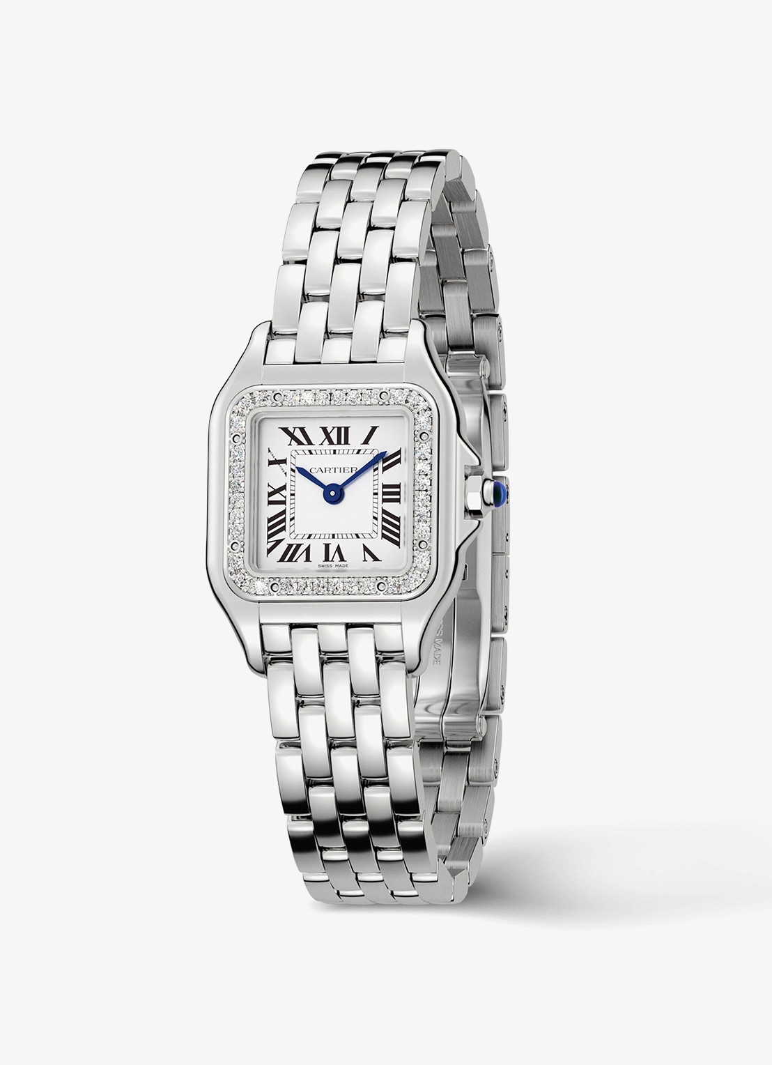 Cartier Panthère de Cartier horloge, klein model met diamanten CRW4PN0016 - achterkant 8 zilver