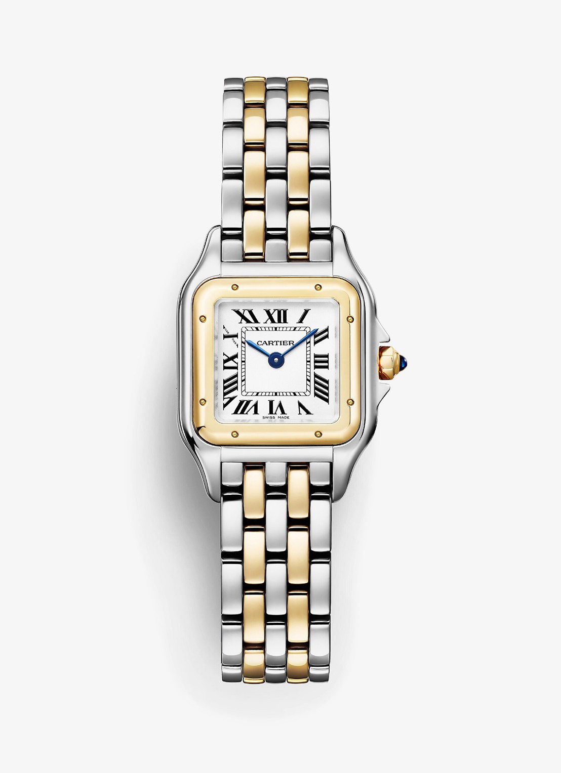 Cartier Panthère de Cartier horloge, klein model van 18 karaat geelgoud en staal CRW2PN0018 - voorkant zilver