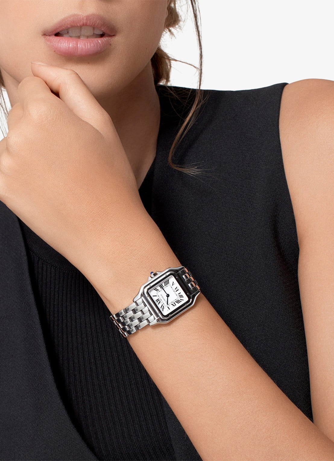 Cartier Panthère de Cartier horloge, medium model CRWSPN0015 - voorkant 8 zilver