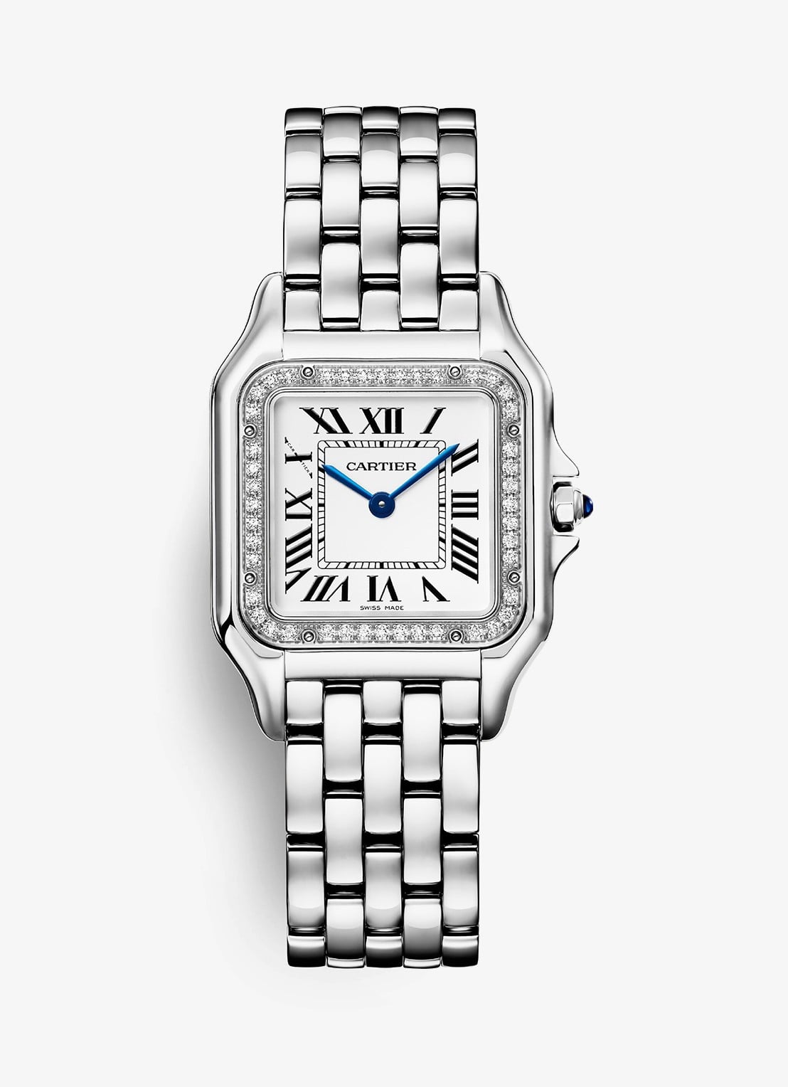 Cartier Panthère de Cartier horloge, medium model met diamanten CRW4PN0018 - voorkant 6 zilver
