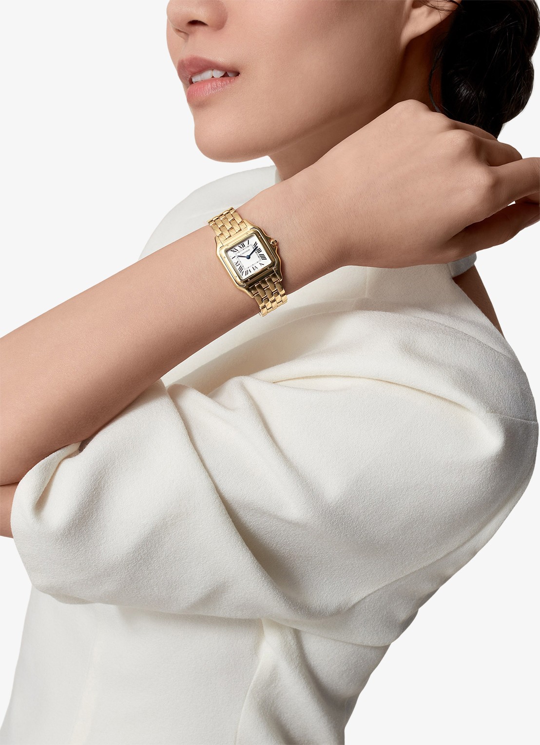 Cartier Panthère de Cartier horloge, medium model van 18 karaat geelgoud CRWGPN0058 - voorkant 3 goud