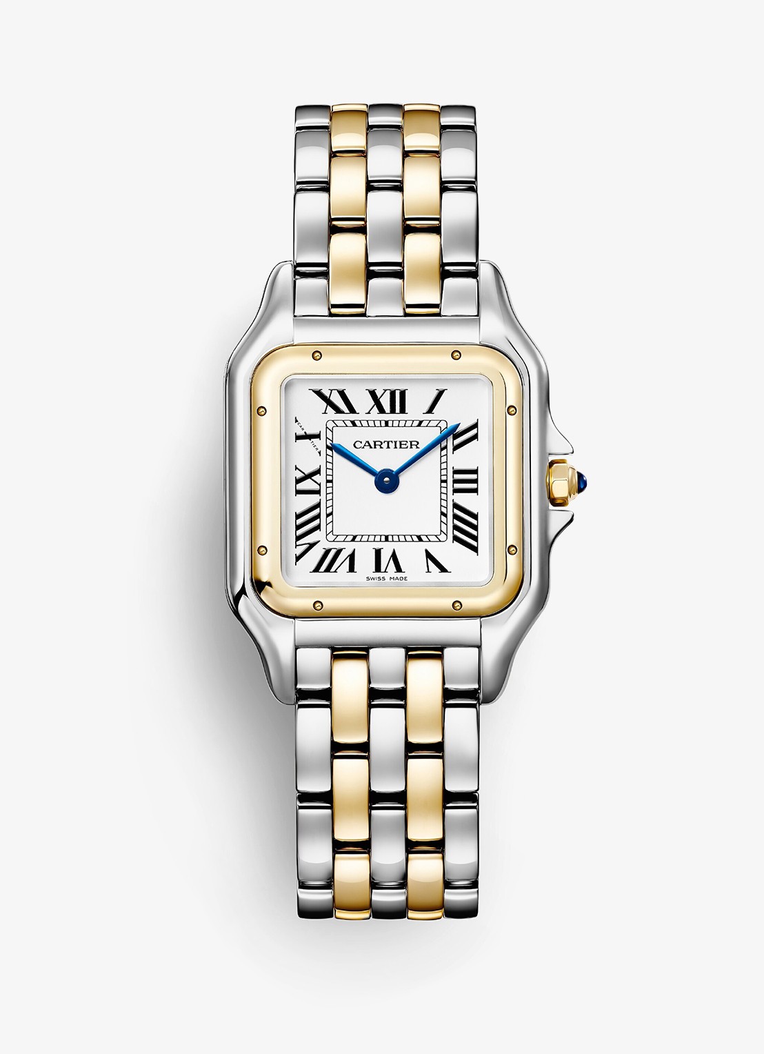 Cartier Panthère de Cartier horloge, medium model van 18 karaat geelgoud en staal CRW2PN0019 - voorkant zilver