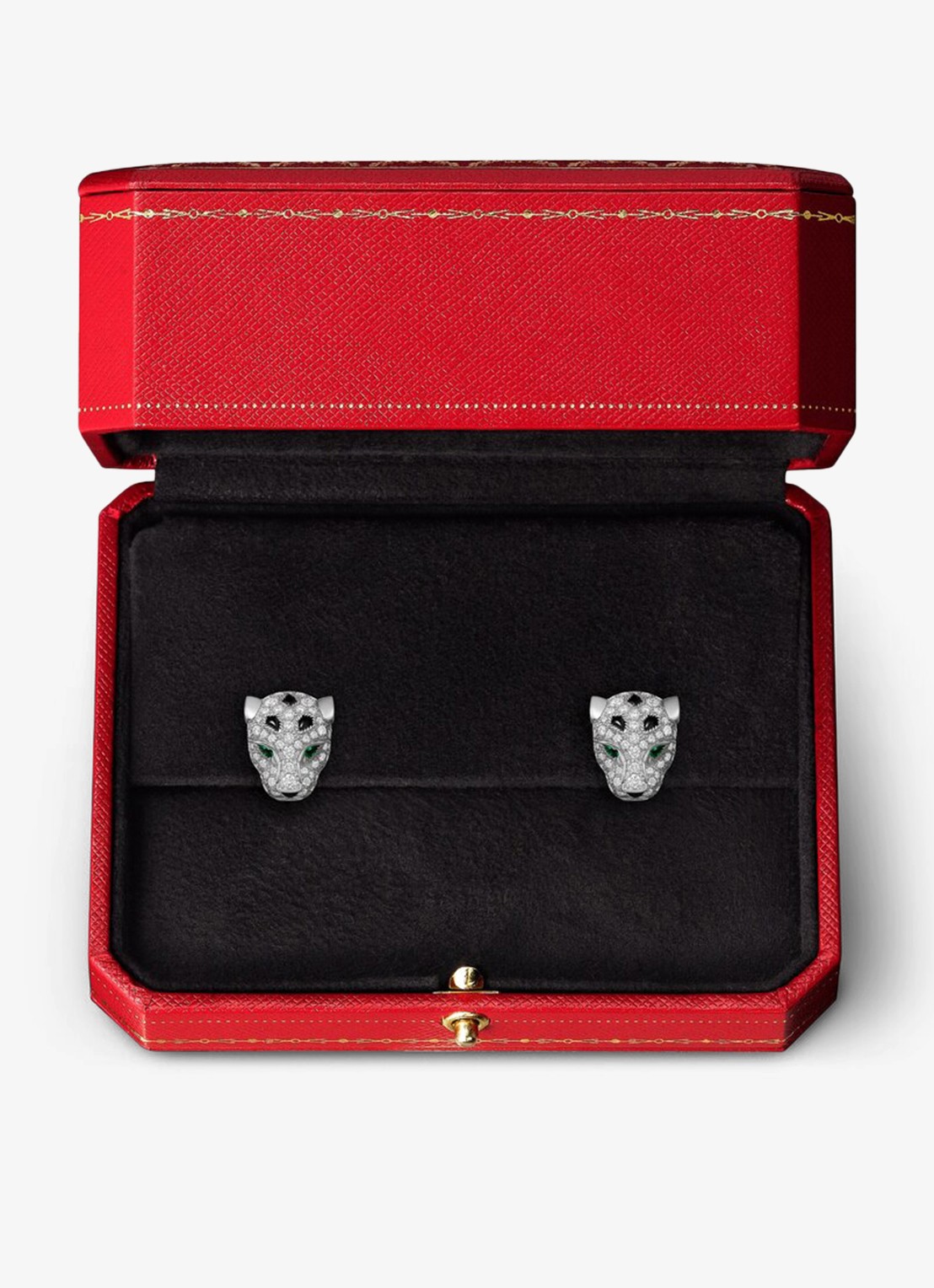 Cartier Panthère de Cartier oorknopjes van 18 karaat witgoud met smaragd, onyx en diamanten CRN8515269 - detail 4 witgoud