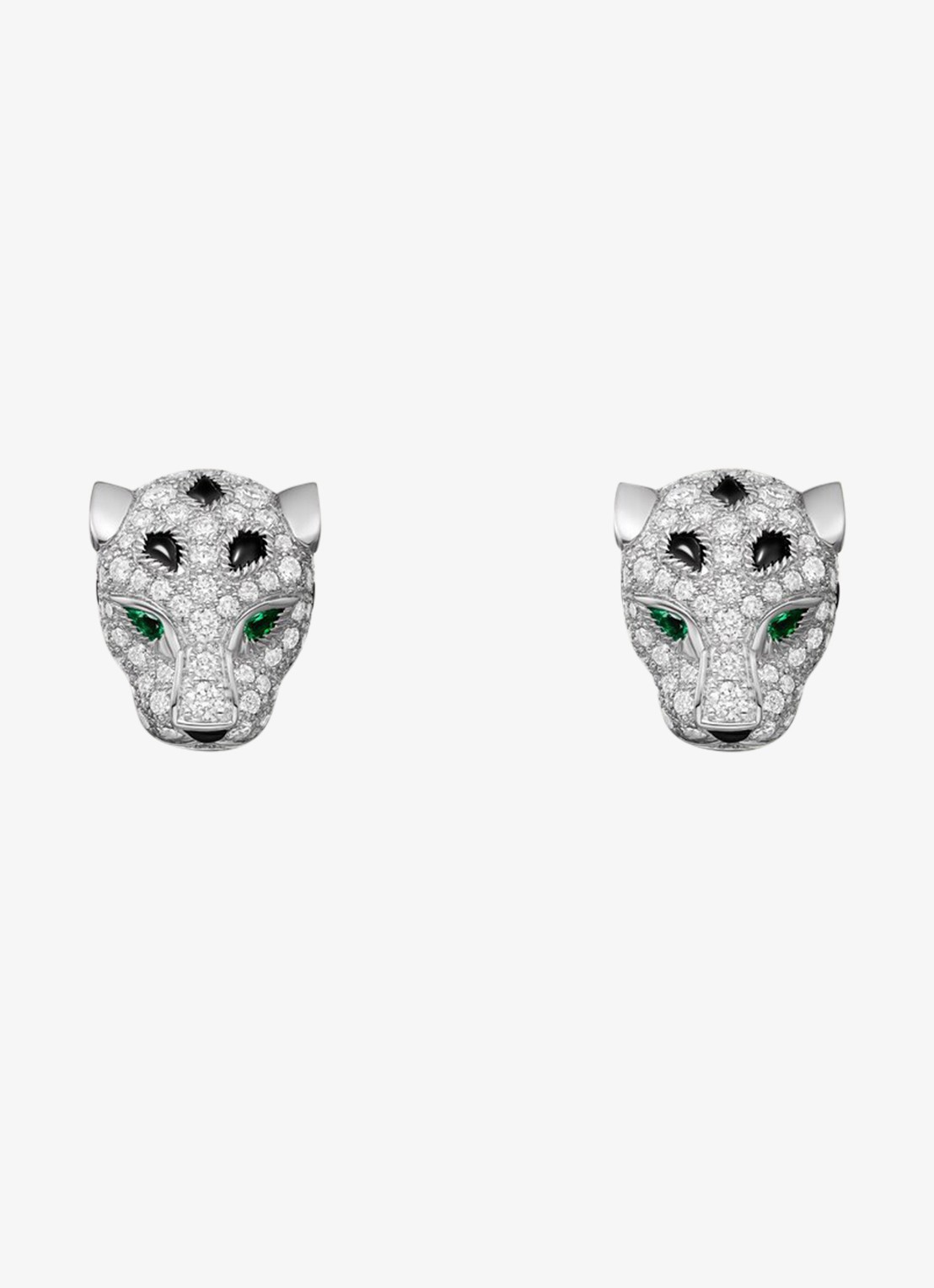 Cartier Panthère de Cartier oorknopjes van 18 karaat witgoud met smaragd, onyx en diamanten CRN8515269 - voorkant 6 witgoud