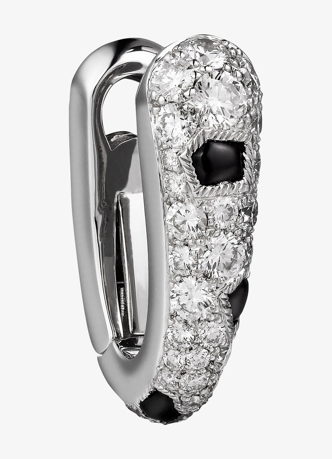 Cartier Panthère de Cartier oorringen van 18 karaat witgoud met onyx en 1.36 ct diamant CRN8515155 - detail 2 witgoud
