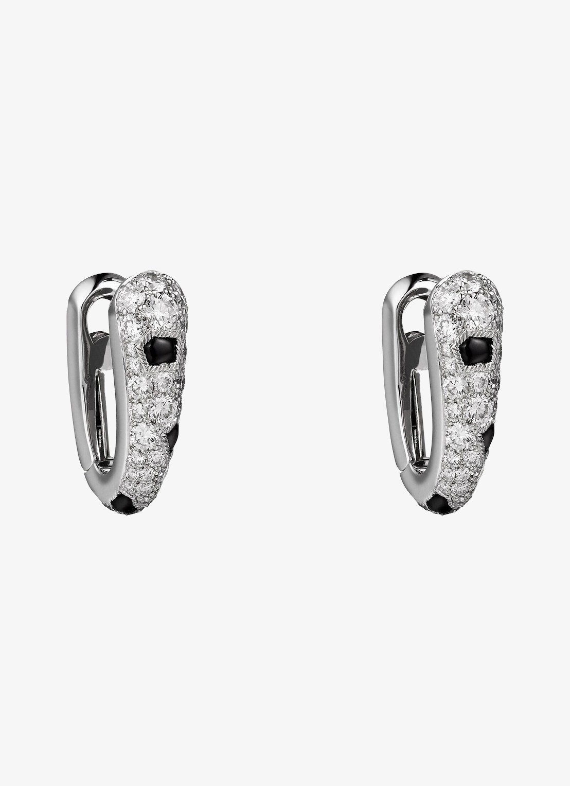 Cartier Panthère de Cartier oorringen van 18 karaat witgoud met onyx en 1.36 ct diamant CRN8515155 - voorkant 5 witgoud