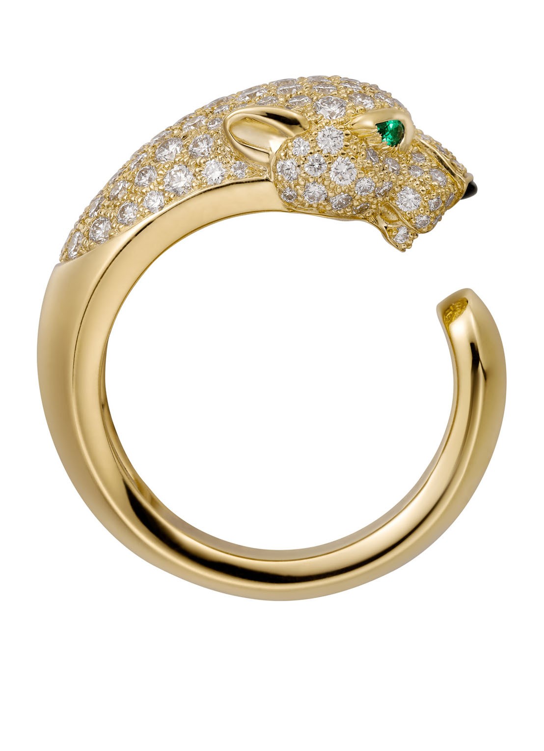Cartier Panthère de Cartier ring van 18 karaat geelgoud met emerald, onyx en diamanten CRN4225000 - voorkant 2 geelgoud