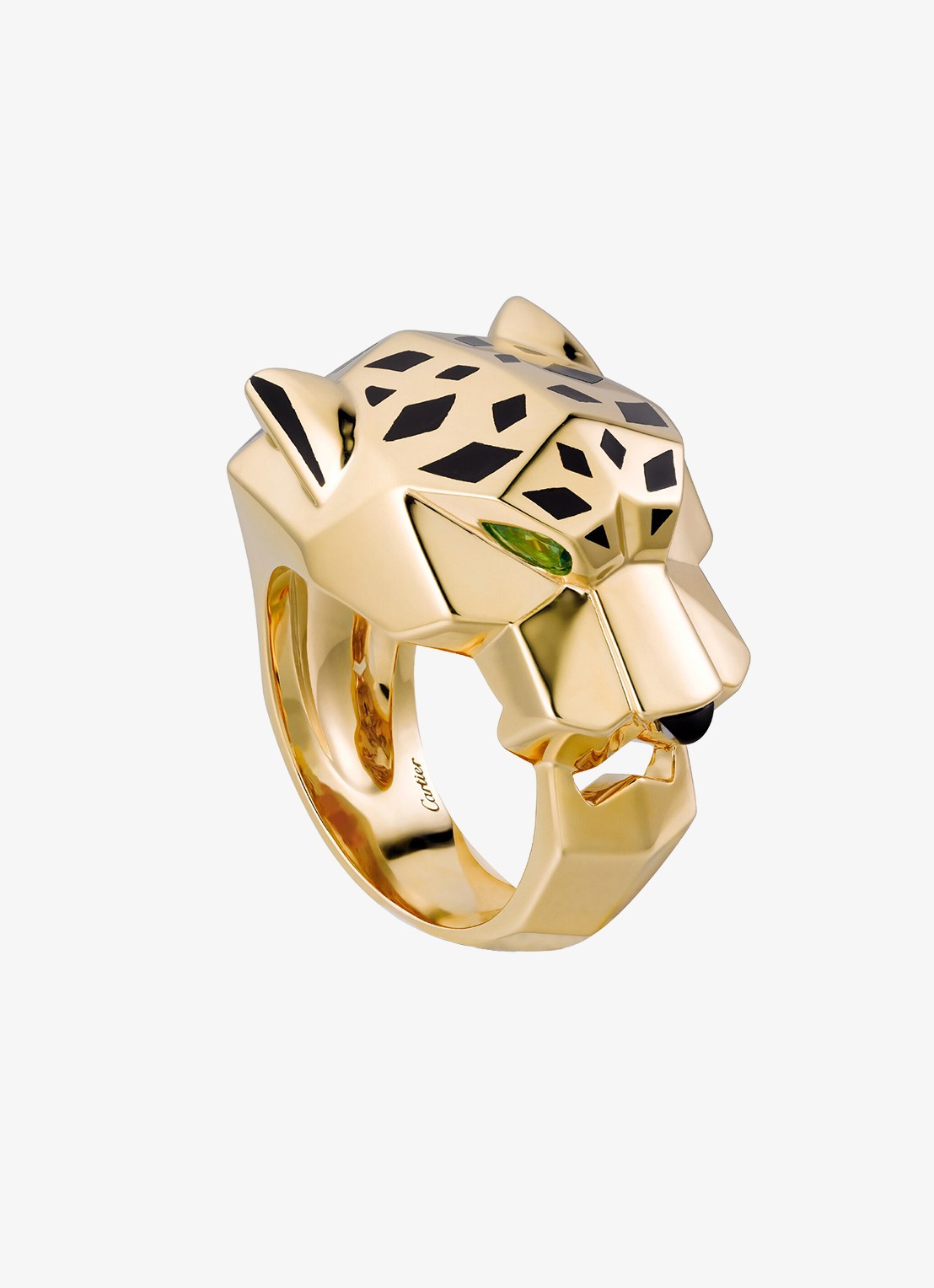 Cartier Panthère de Cartier ring van 18 karaat geelgoud met onyx en tsavoriet granaat CRB40741 - voorkant geelgoud